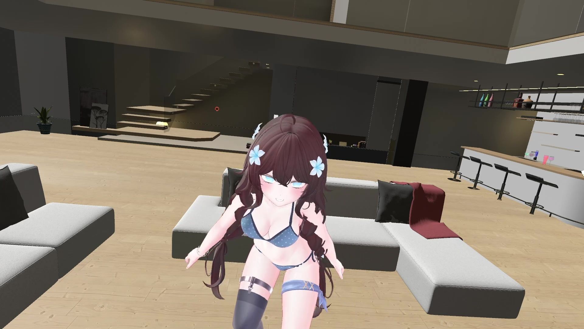 【ChilloutVR】連動フルトラ！100Pで10回スクワットしたよ！！井栗まろん - サンプル画像 6
