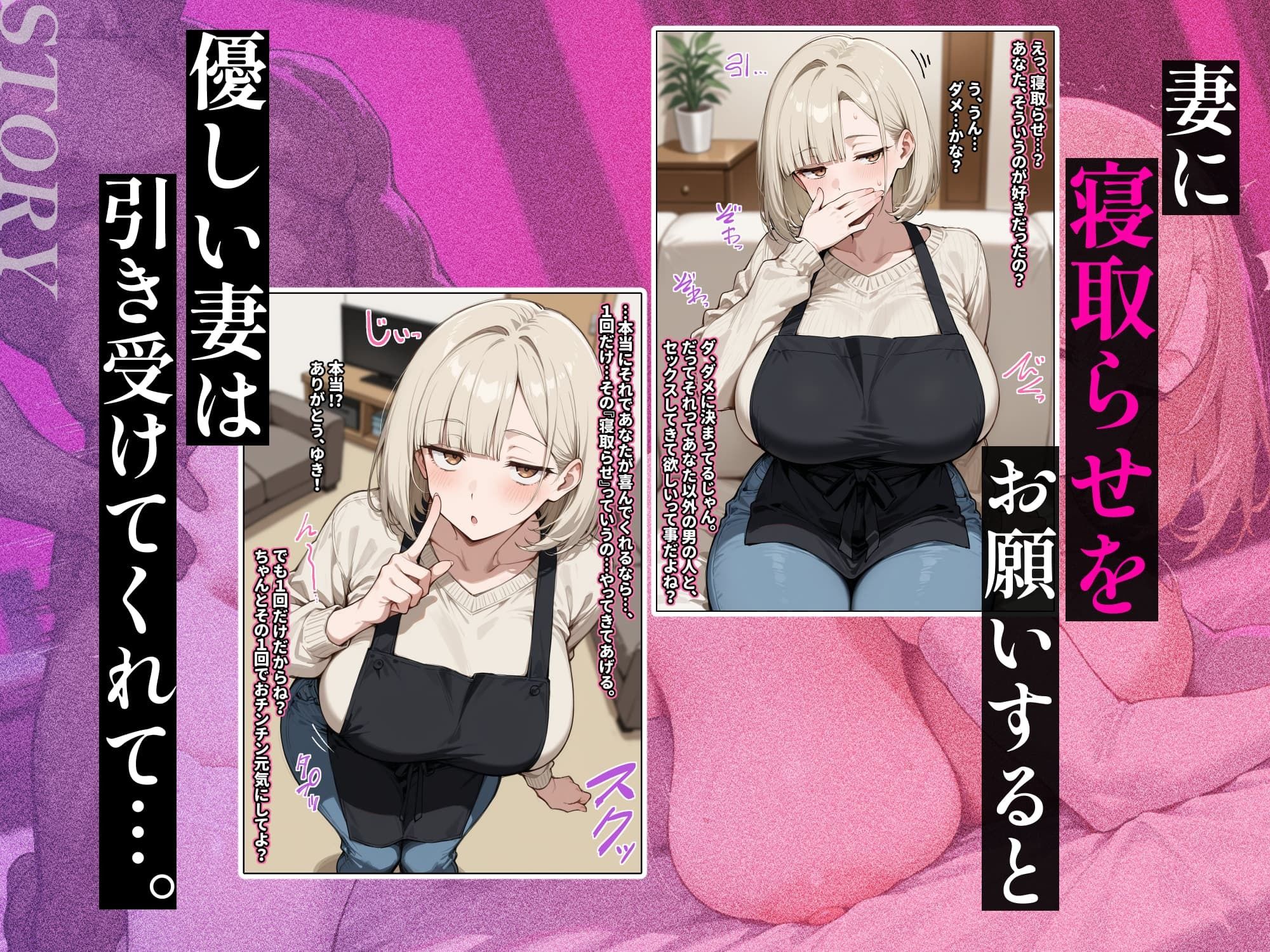 【セリフ付き】ジト目人妻を寝取らせたい〜妻が本当に寝取られるまで〜 - サンプル画像 5