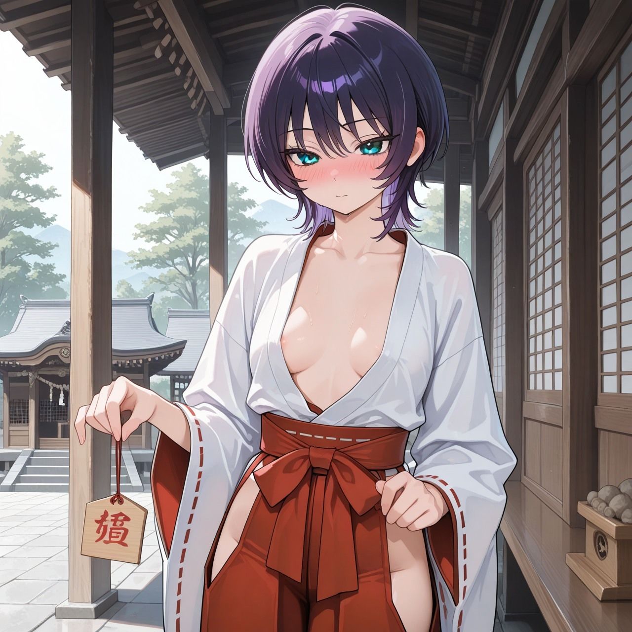紫ショートちゃんの秘密のコスプレ撮影会 〜バニー・レースクイーン・巫女・ナース〜【R18 AI CG集】 - サンプル画像 6