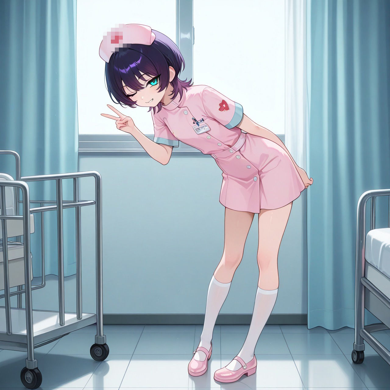 紫ショートちゃんの秘密のコスプレ撮影会 〜バニー・レースクイーン・巫女・ナース〜【R18 AI CG集】 - サンプル画像 7