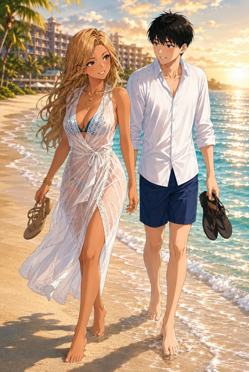 30歳の彼女と二人きり。夏のリゾート旅行 - サンプル画像 5