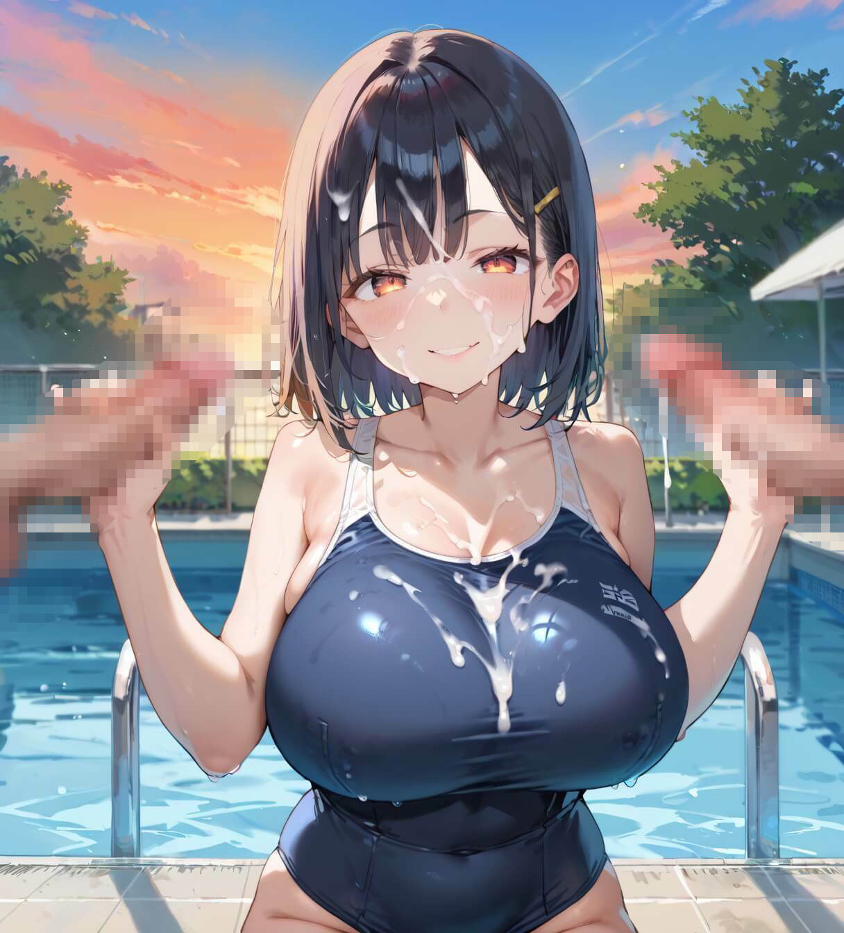水着美女たちに、夕焼けバックに熱血指導！★360P - サンプル画像 4