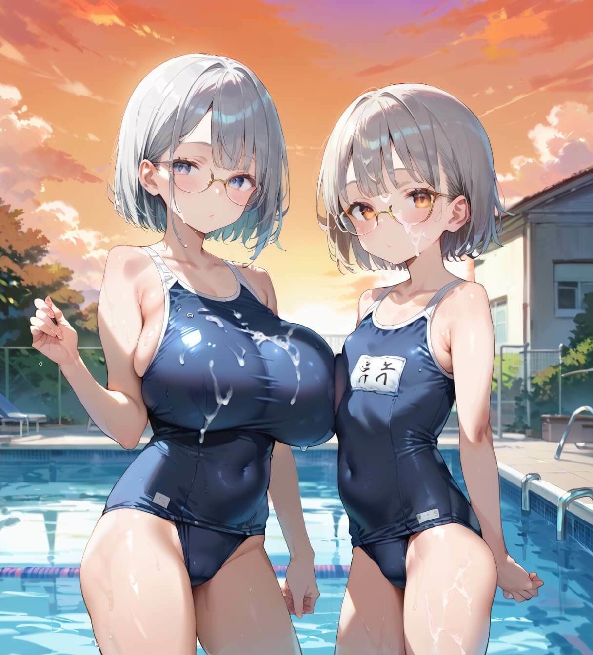 水着美女たちに、夕焼けバックに熱血指導！2★360P - サンプル画像 1