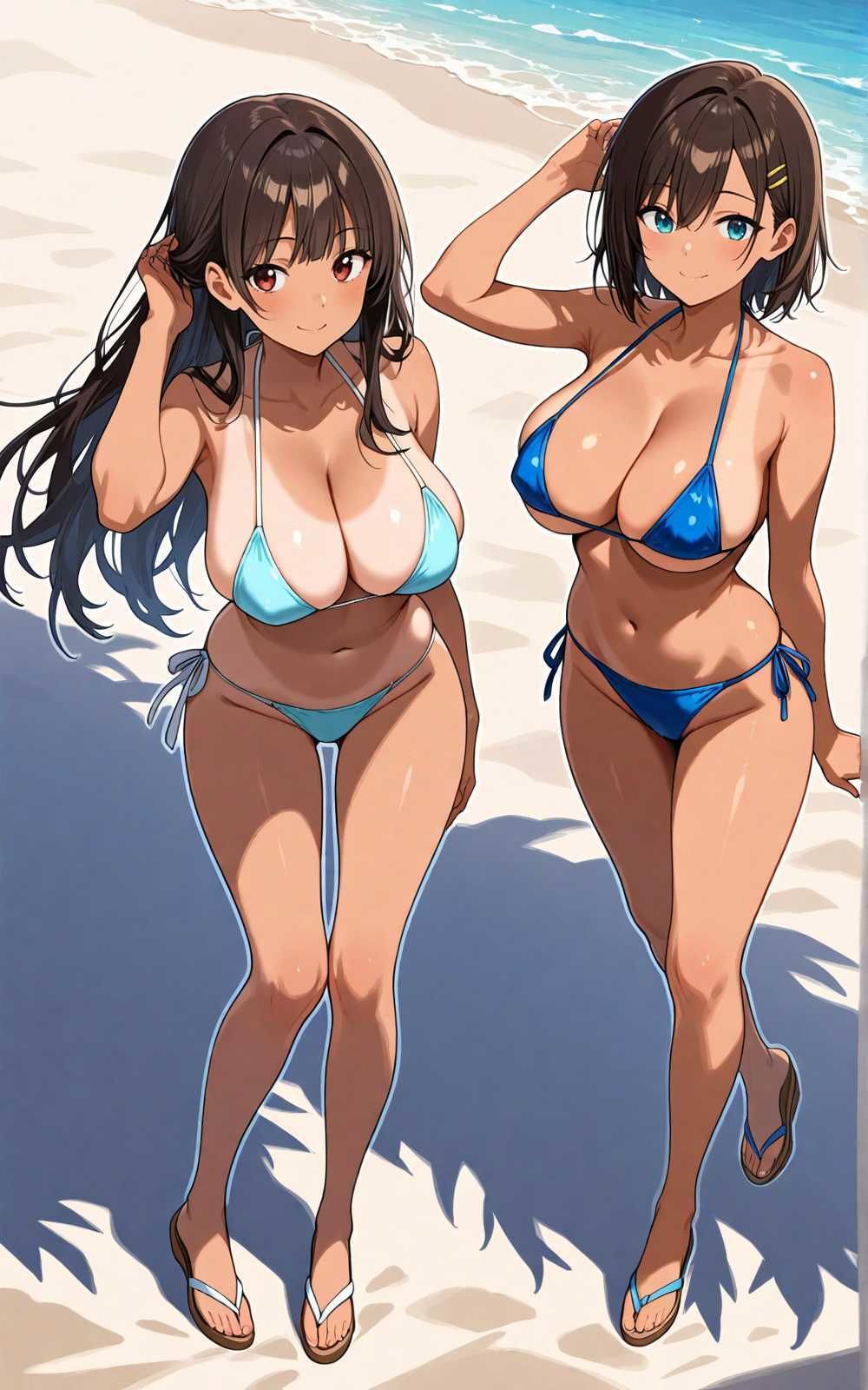 【水着シリーズ】仲良し美少女水着撮影会【500枚】・スク水・競泳水着・ビキニ美少女イラスト集 - サンプル画像 4