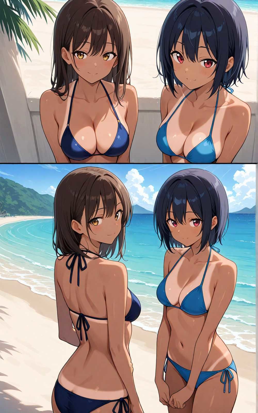 【水着シリーズ】仲良し美少女水着撮影会【500枚】・スク水・競泳水着・ビキニ美少女イラスト集 - サンプル画像 7