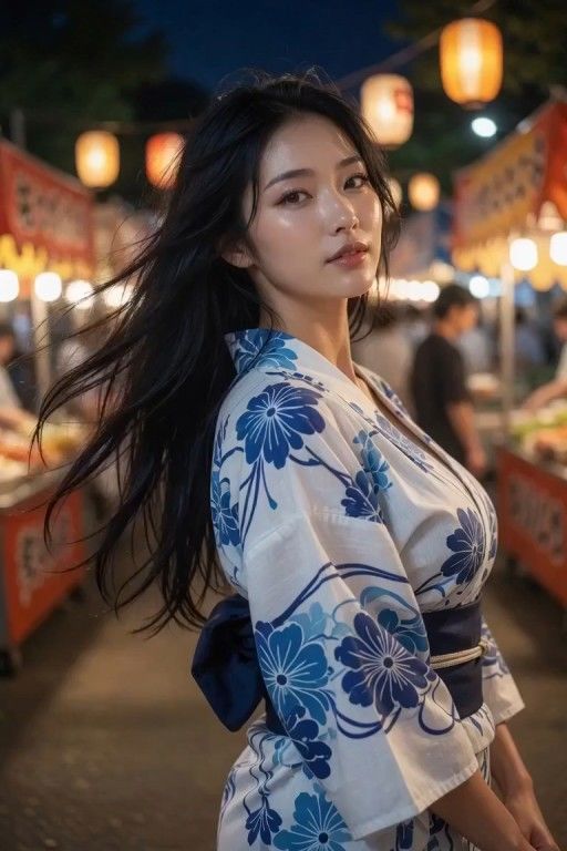 浴衣のAI彼女と縁日デートもちろん最後は野外でエッチをしこたま楽しんだ夏 - サンプル画像 5