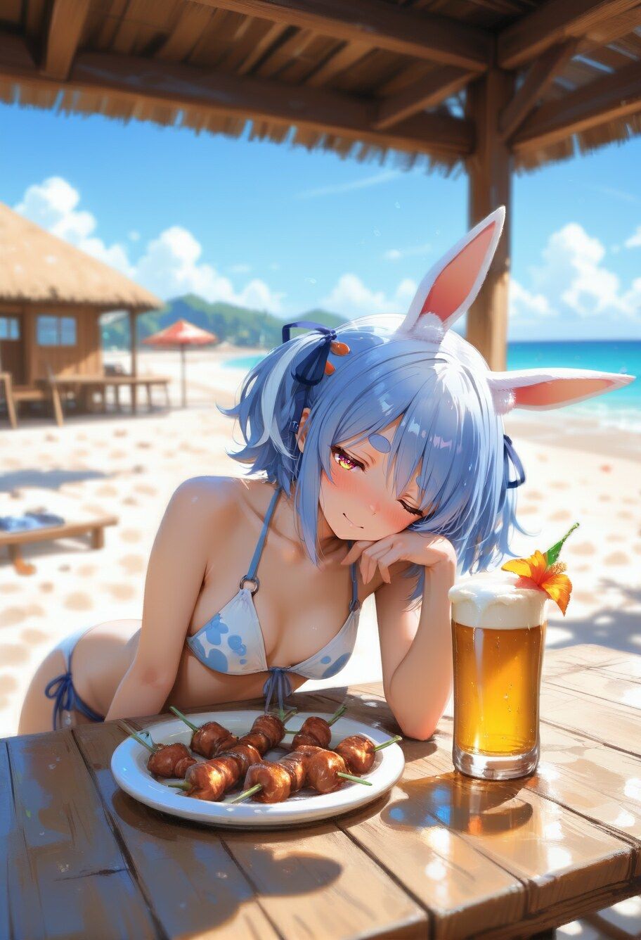 Vtuberと海デート 〜兎田ぺ〇ら〜 - サンプル画像 5