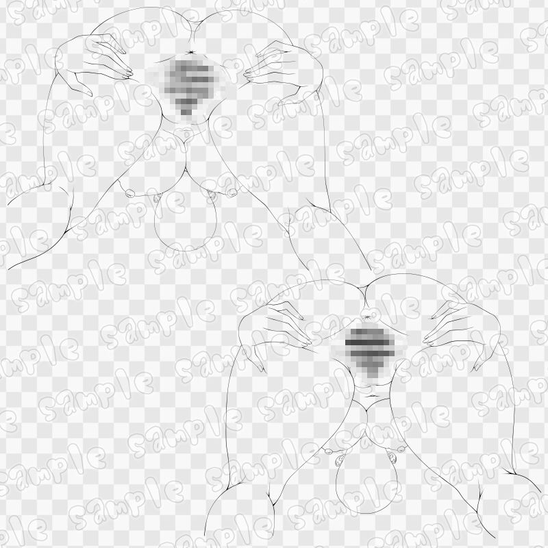 線画素材集［手］136 - サンプル画像 2