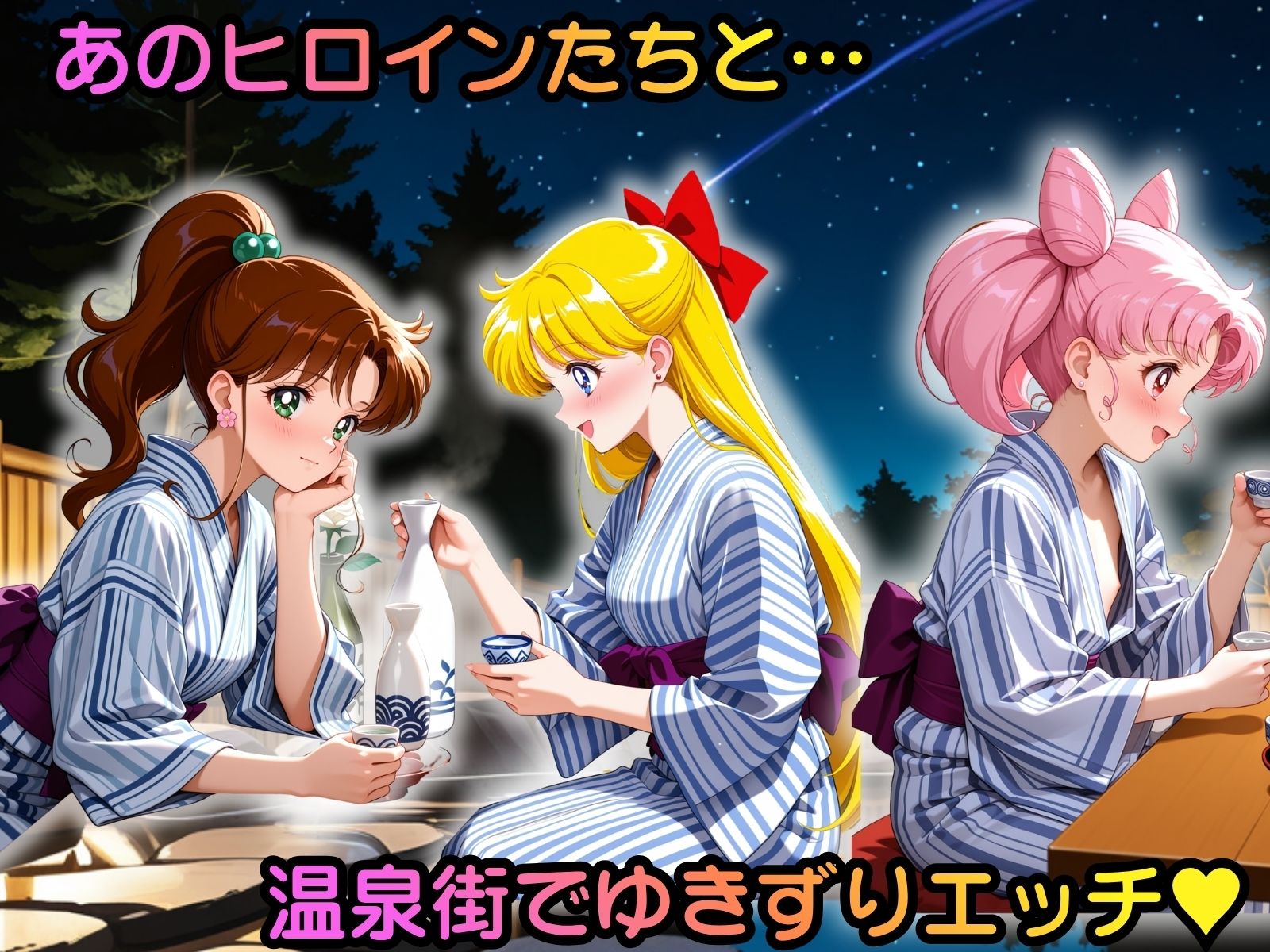 ヒロイン温泉街ゆきずりエッチ 美少女戦士セーラ●ムーン編その2 - サンプル画像 1