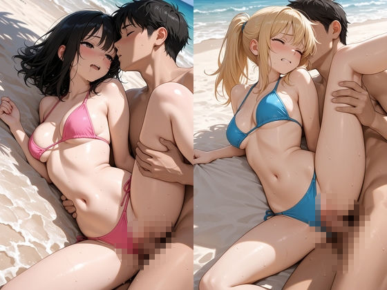 【浜辺性交】真夏のビーチで開放セックス〜無人の海で絶頂！ハメまくり！〜 - サンプル画像 4