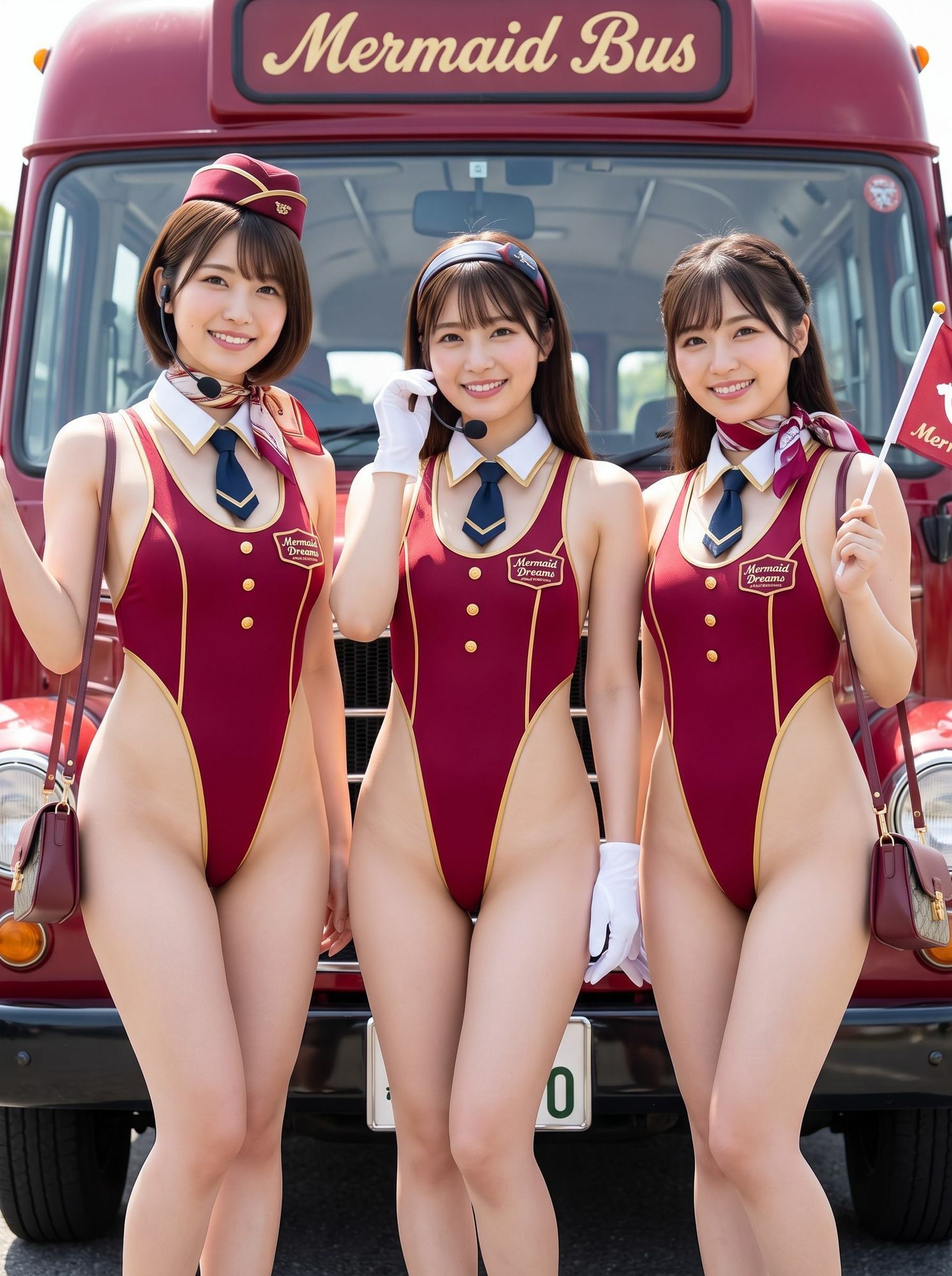 水着バスガイド写真集 - サンプル画像 1