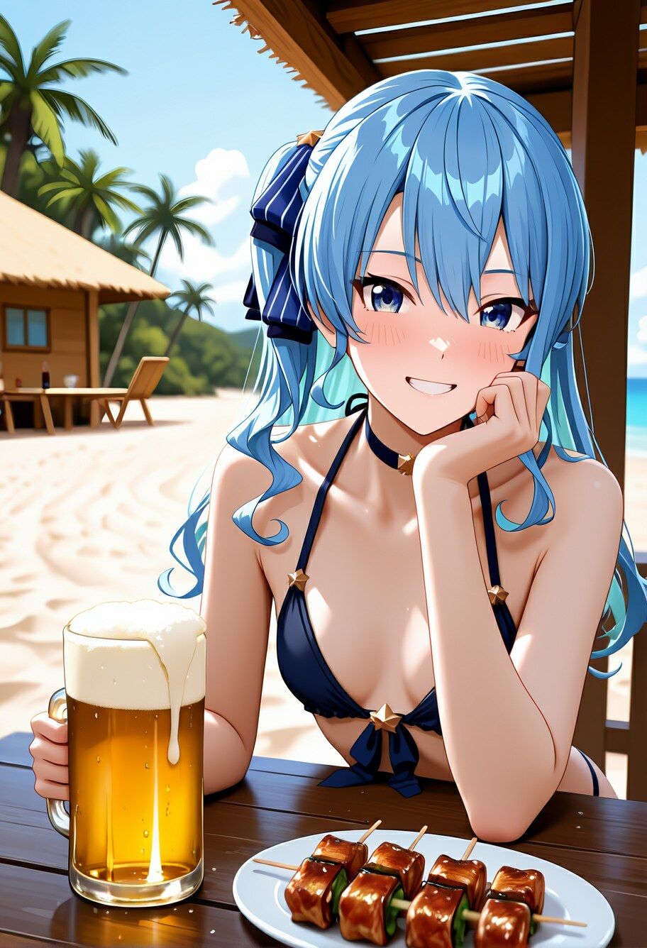 Vtuberと海デート 〜星街す〇せい〜 - サンプル画像 4
