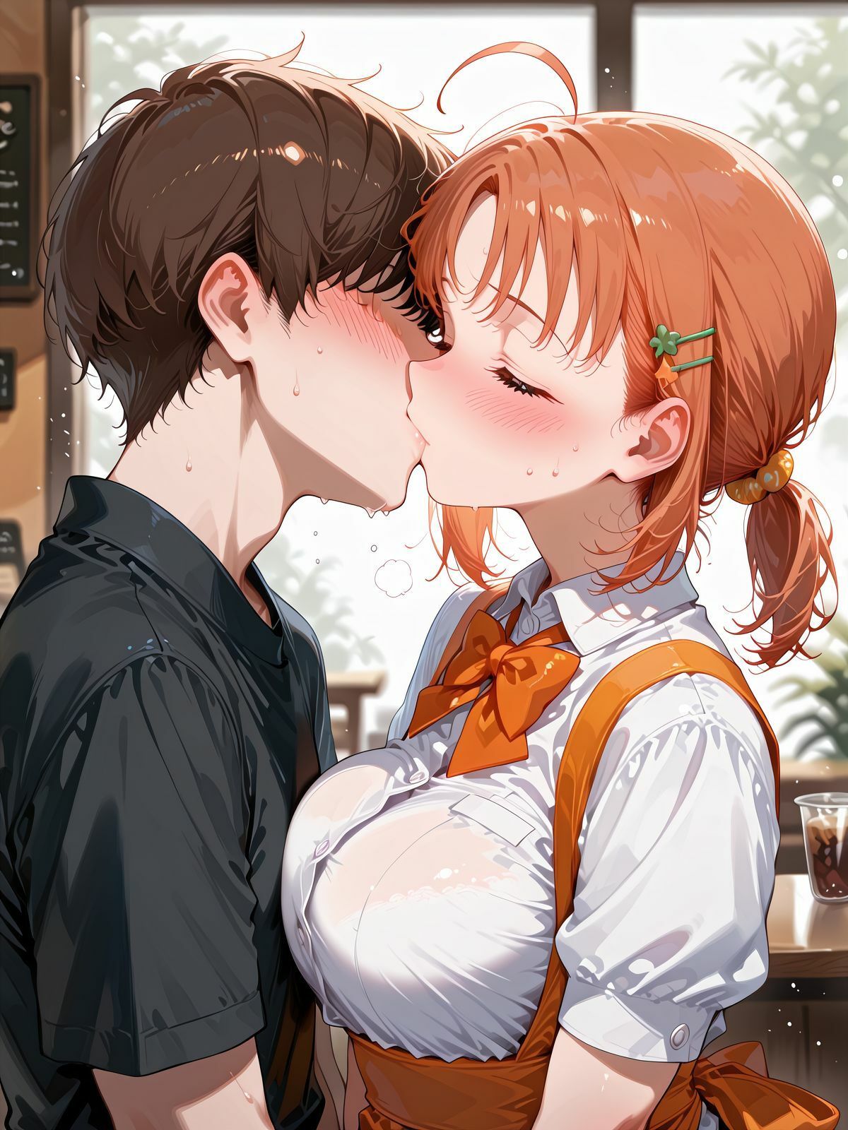 人気ヒロインたちとカフェでえっち - サンプル画像 1
