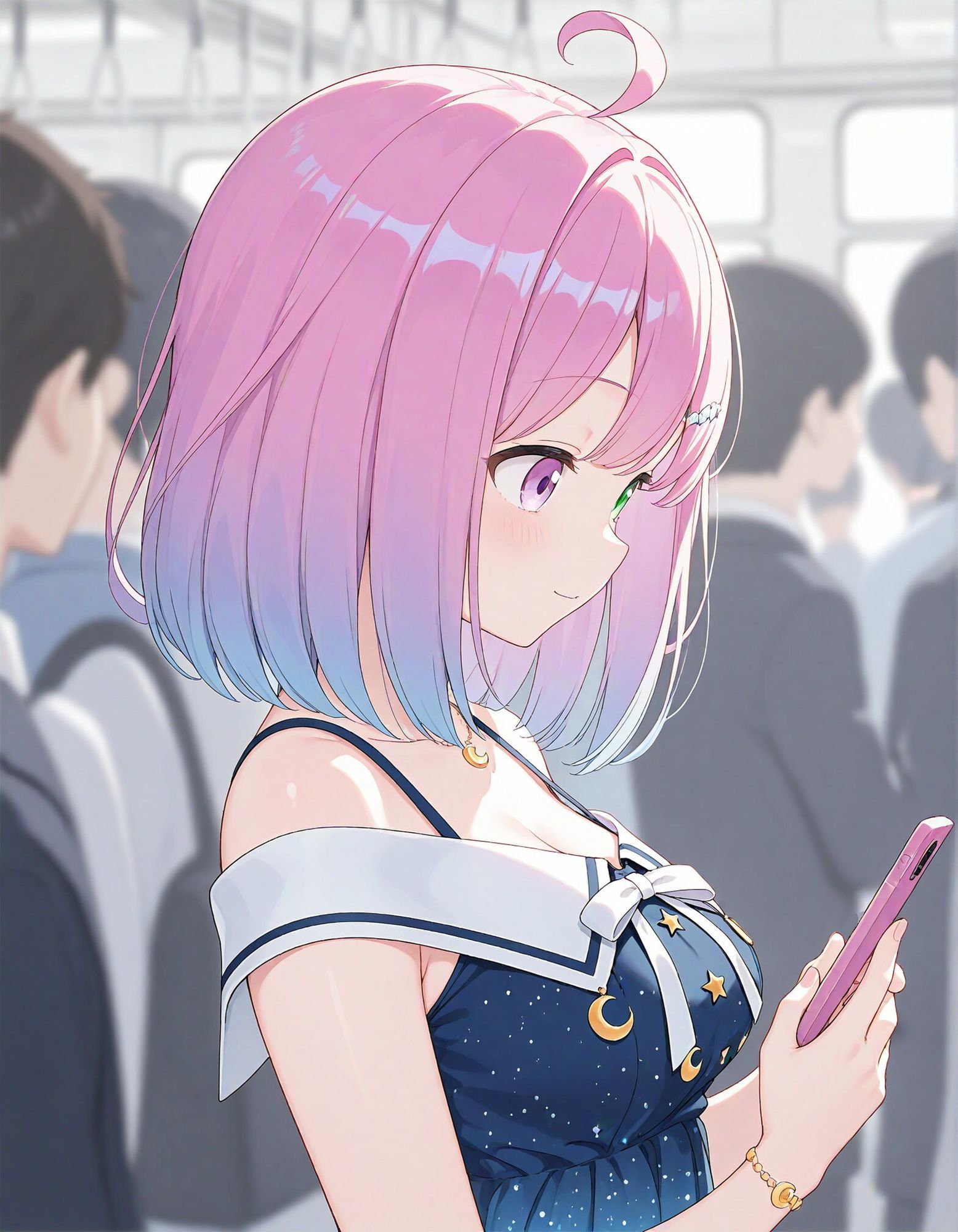【動画付き】痴●電車 犯●れた少女 姫森ル●ナ編 - サンプル画像 2