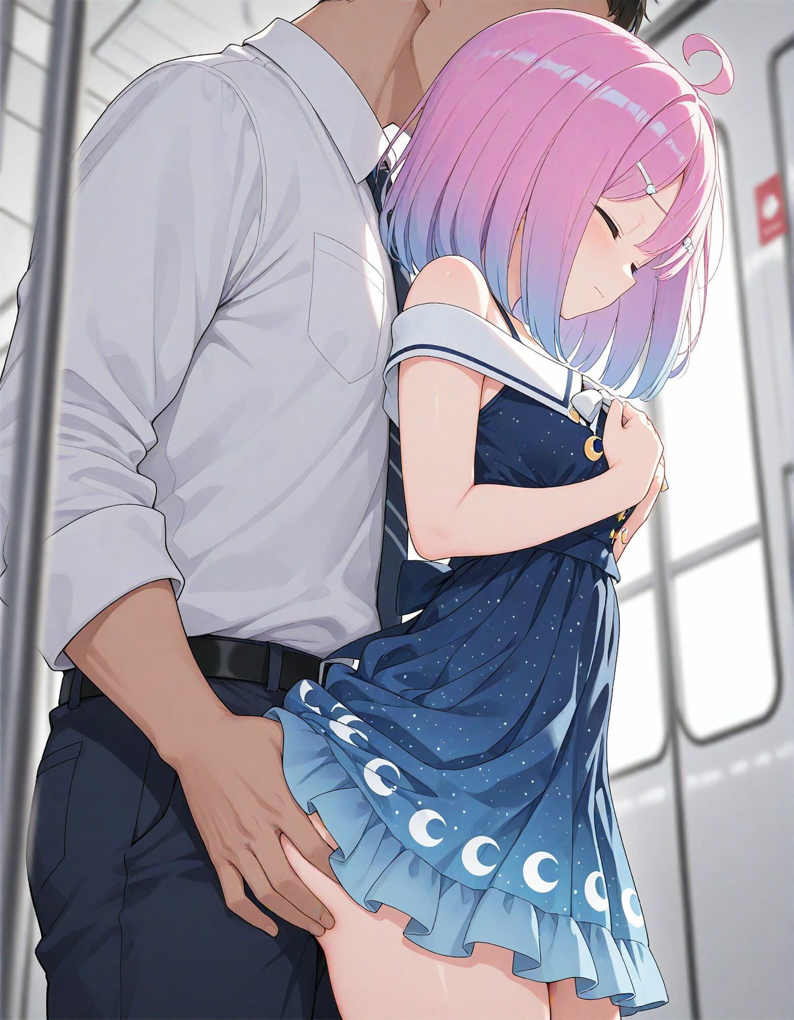 【動画付き】痴●電車 犯●れた少女 姫森ル●ナ編 - サンプル画像 4