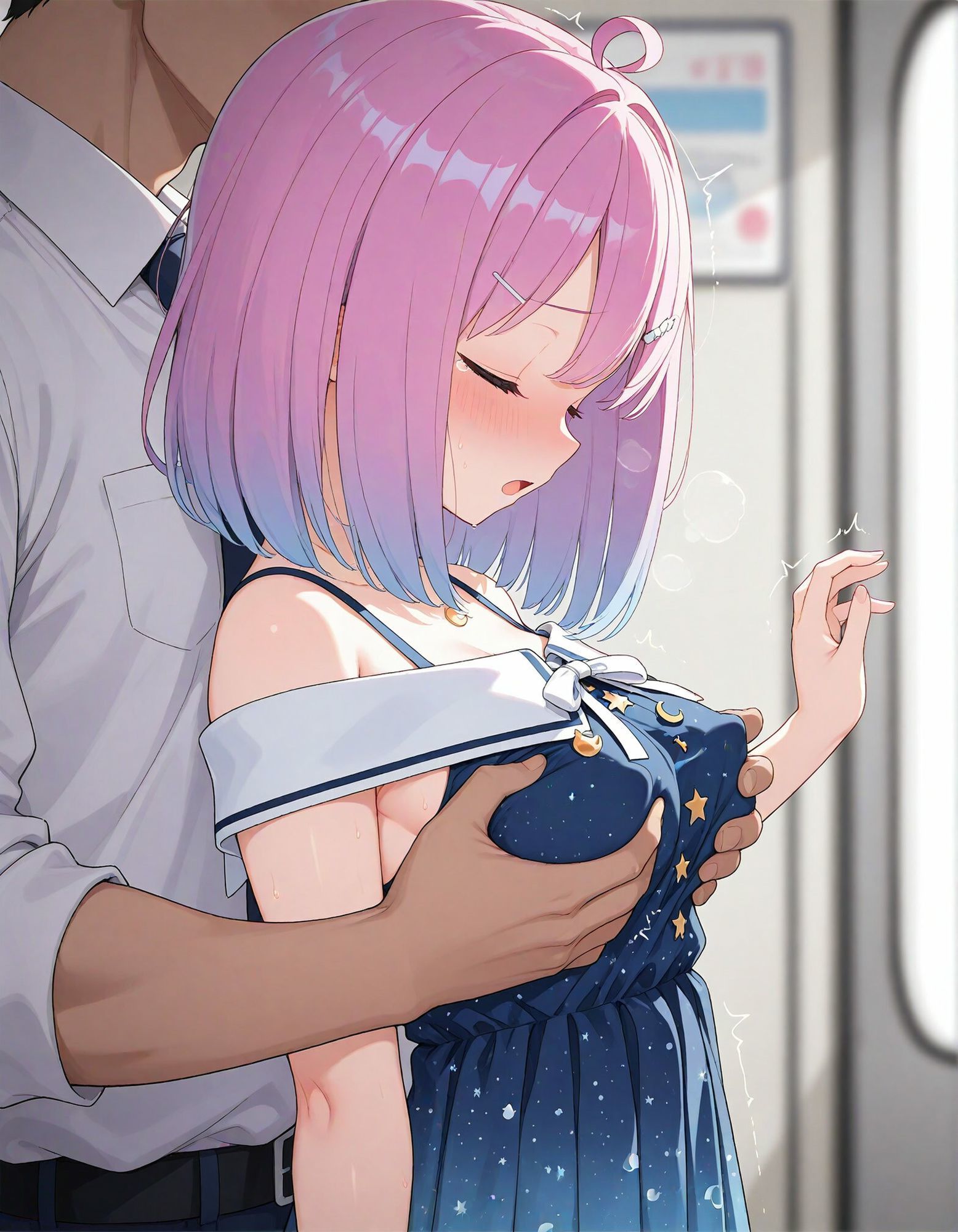 【動画付き】痴●電車 犯●れた少女 姫森ル●ナ編 - サンプル画像 7
