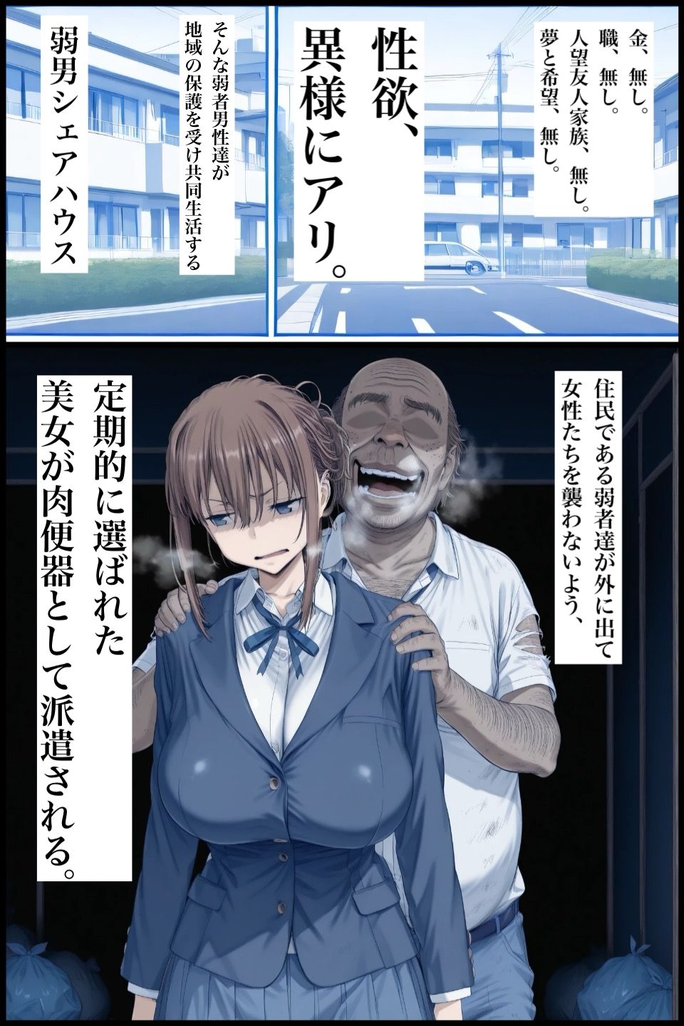 今度はこっちのたわわちゃんが弱男相手に性欲処理介助をさせられるAI・イラスト集 - サンプル画像 1