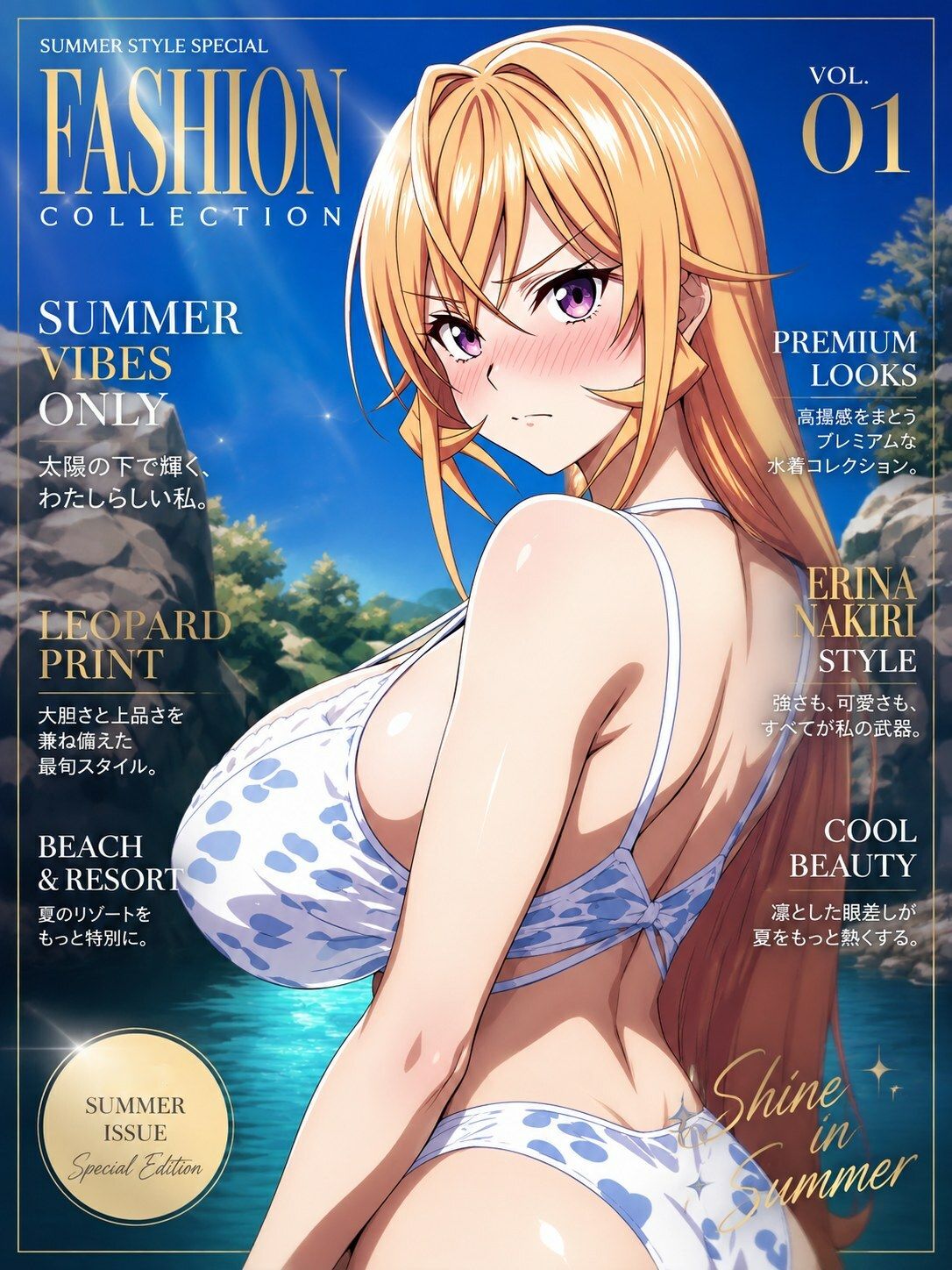薙切えりなヒョウ柄ビキニファッションコレクション - サンプル画像 1