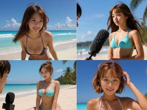 【エロ砂浜ギャル初体験】オイルマッサージ何度もイキ潮を噴き出す超敏感開発記録！ - サンプル画像 1