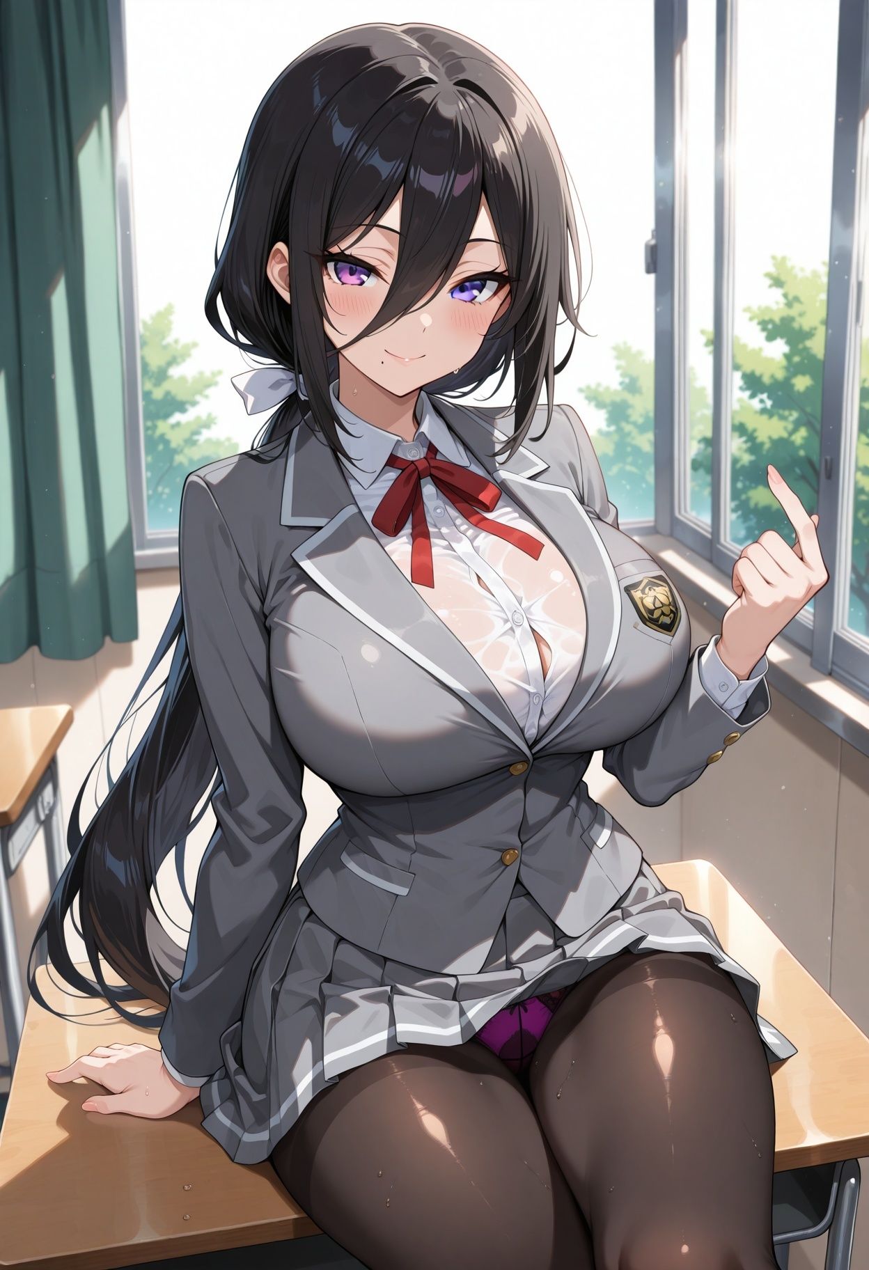 【AI CG集】生徒会孕ませハーレム 〜放課後の生徒会室は孕ませ天国〜 - サンプル画像 1