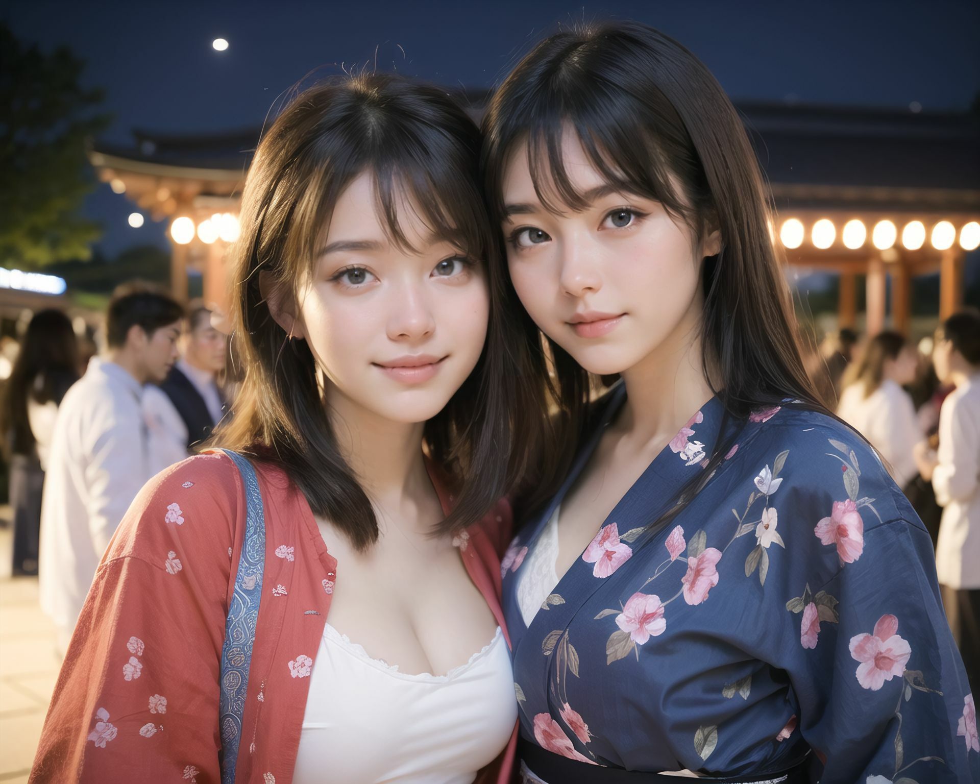 AI美少女写真集 素顔の RUNA - （7） 〜夜の提灯に溶ける、もうひとつの距離〜 - サンプル画像 7
