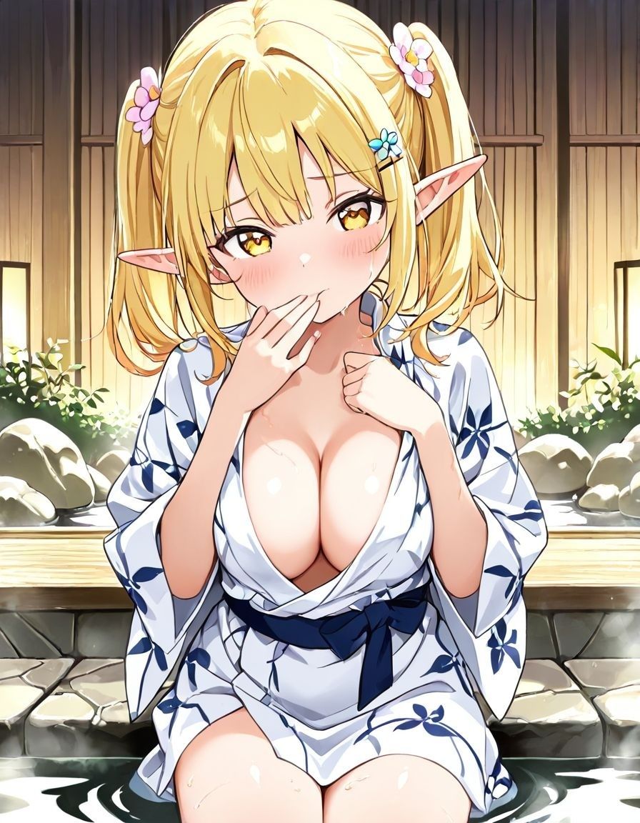 エルフ村でのえっちなハーレム性活 エルフ村の唯一の男として永遠に搾られることになったお話  浴衣編 - サンプル画像 1