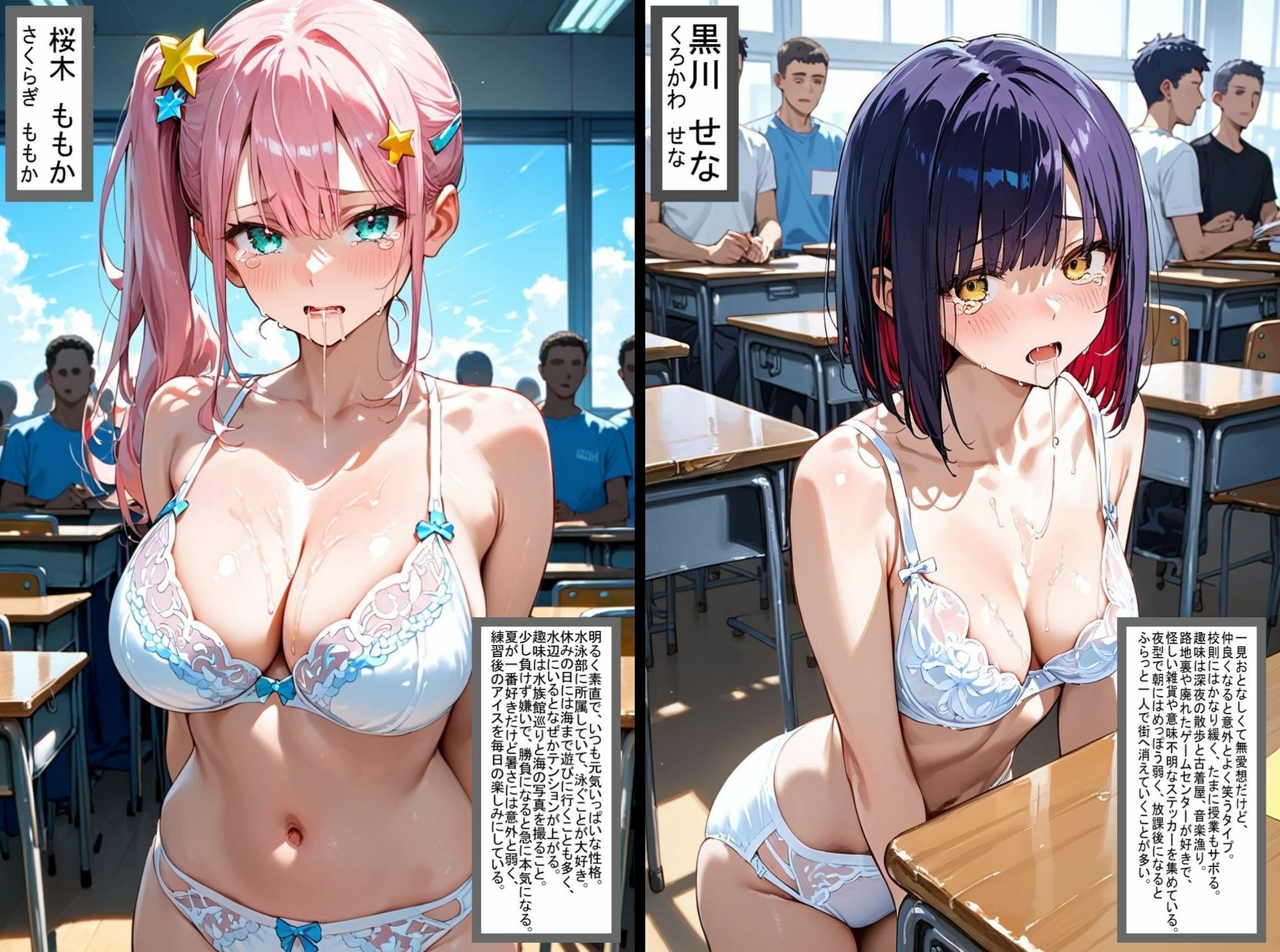 2人の狙われたJK 性奴●化計画（ももか・せな） - サンプル画像 1