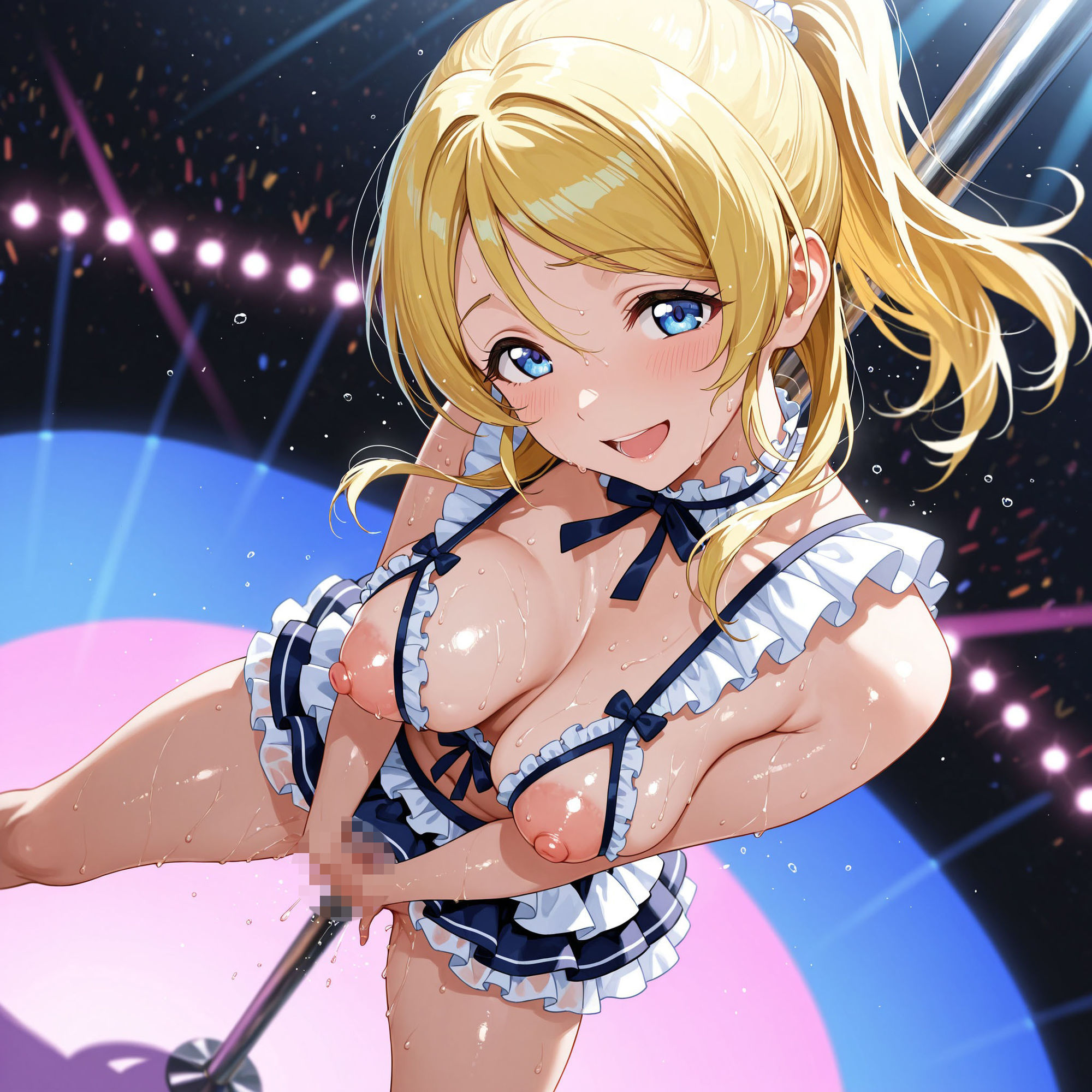 恥ジライブ！！ ポールダンス 穂○果・絵○・こ○り - サンプル画像 5