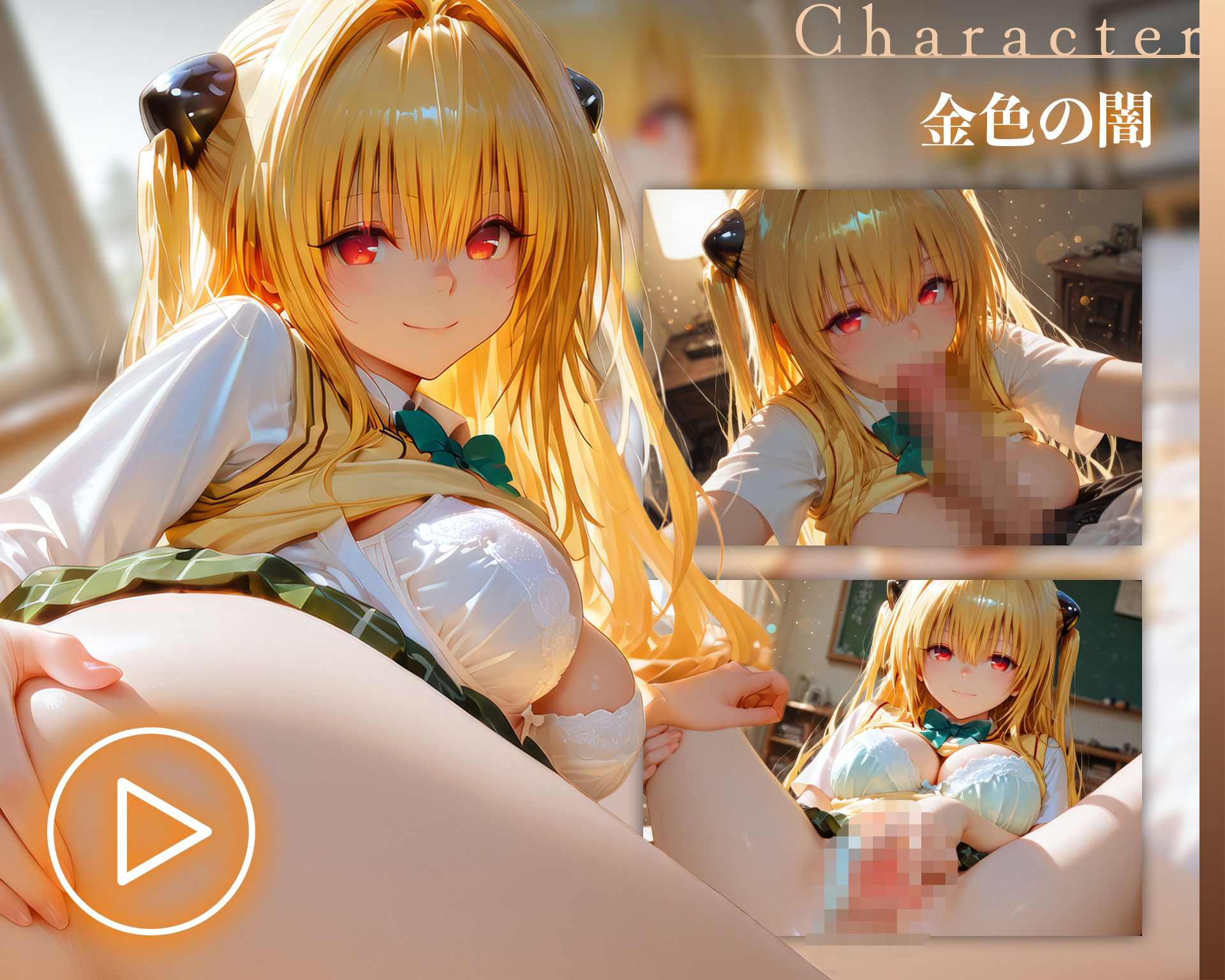 【イラスト＋アニメ付き】金色の闇、服従！冷酷な変身少女肉便器調教記録録 〜ヤミの極上おま●こ24時間搾精耐久〜 - サンプル画像 1