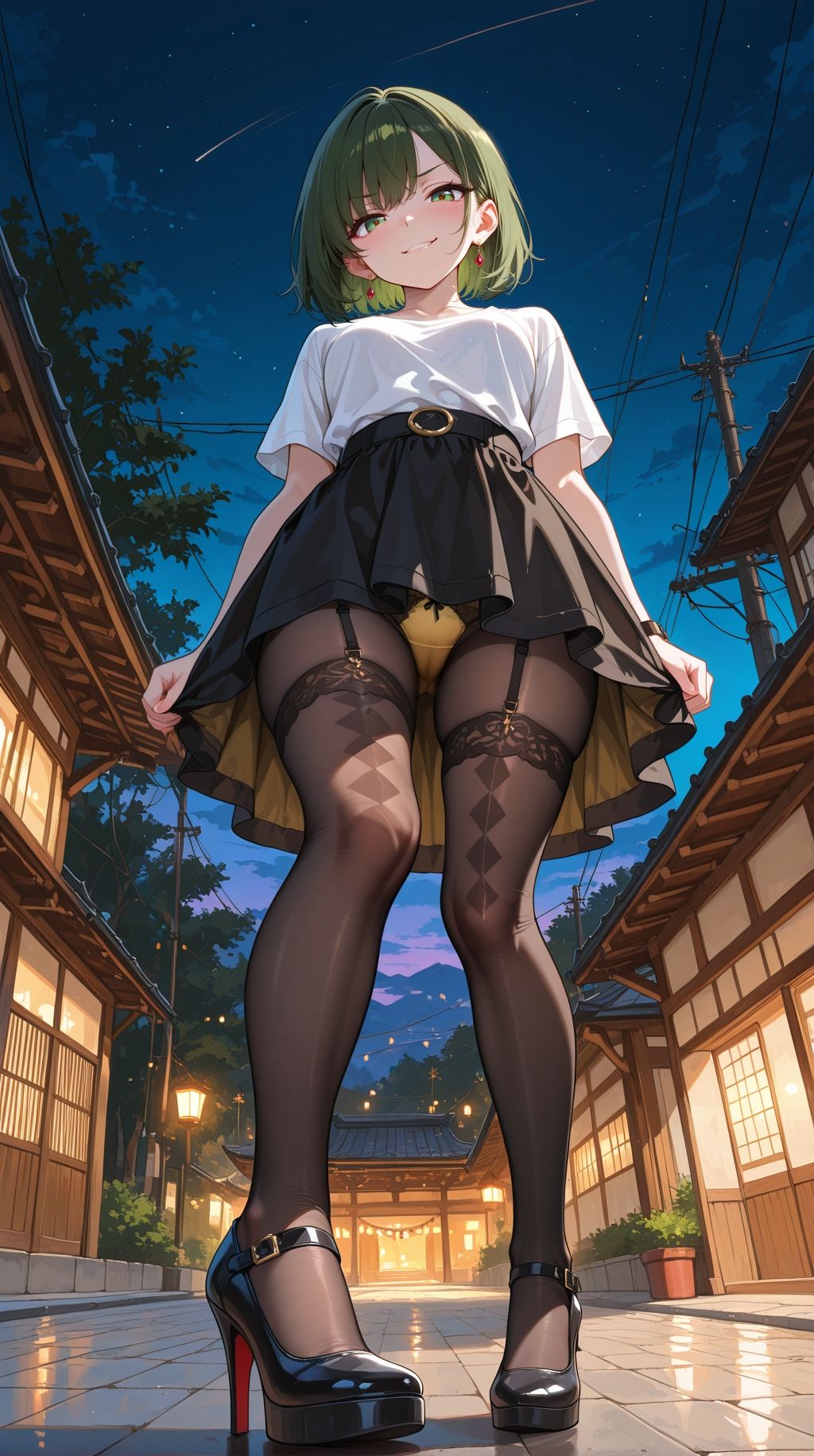 魅惑の絶対領域 〜ハイヒールとニーハイ、そして無防備なパンチラ〜 - サンプル画像 4