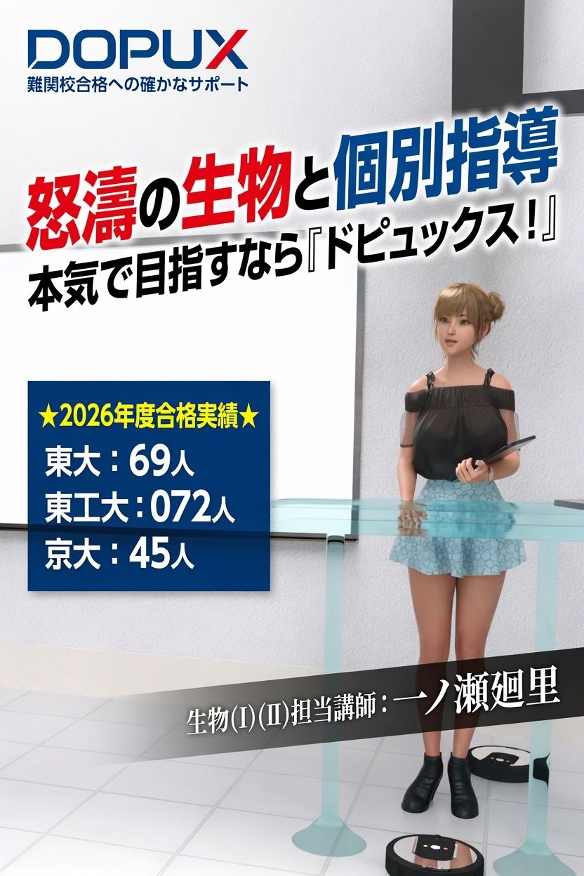 【▲20】一ノ瀬廻里 大学に進学し強豪予備校『DOPUX（ドピュックス』で生物I，IIを教える名物講師に！（Vol.039:オーキシン） - サンプル画像 1