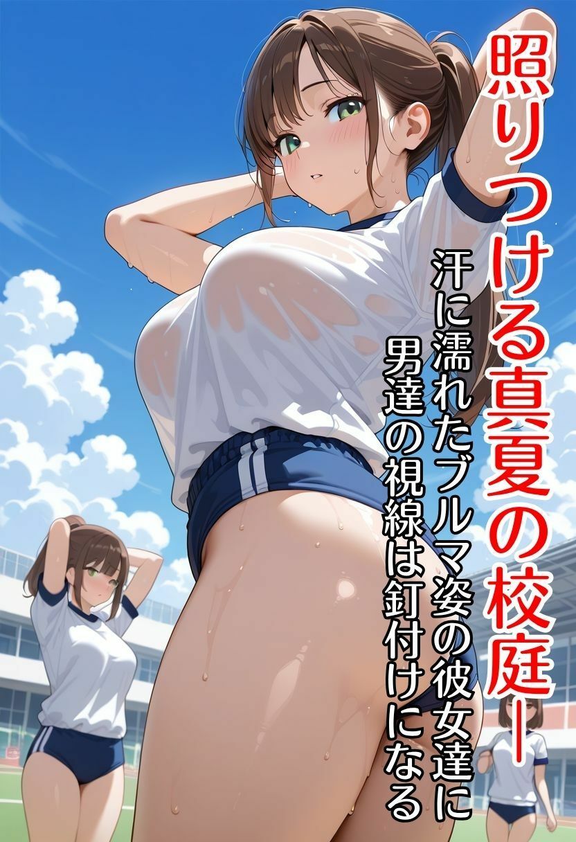 『汗だくブルマの巨乳同級生が、複数の男達に囲まれて――』 - サンプル画像 2