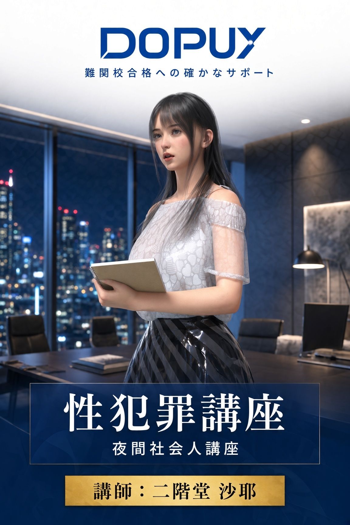 【△20】パンチラガチャ★二階堂 沙耶 大学に進学し強豪予備校『DOPUX（ドピュックス）』で社会人向け講座（性犯罪）を教える名物講師に！（Vol.010:強盗強●罪） - サンプル画像 1