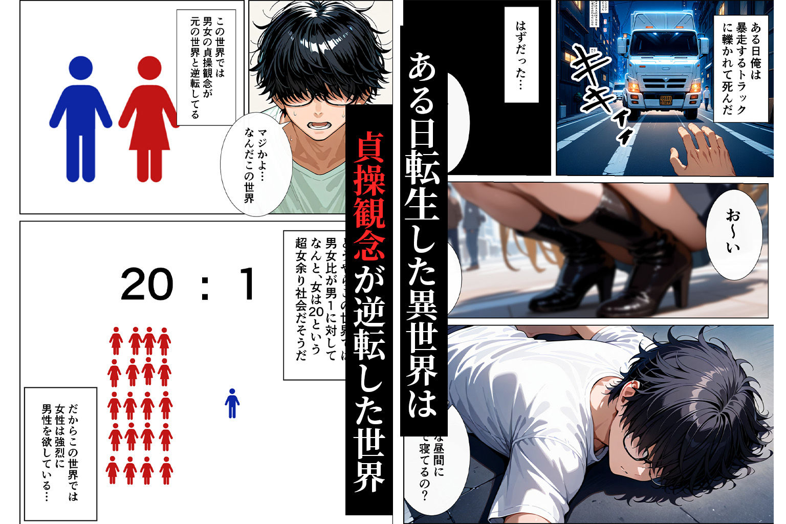 〜貞操逆転アニメハーレム〜転生したら女余りの天国だった件 - サンプル画像 2