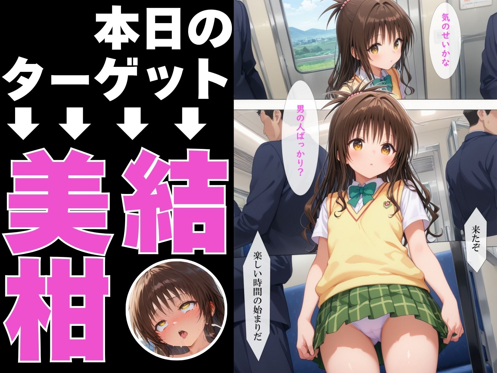 調教ヒロイン 結〇美柑 編 電車でオス達に痴〇されてメスにされました - サンプル画像 2