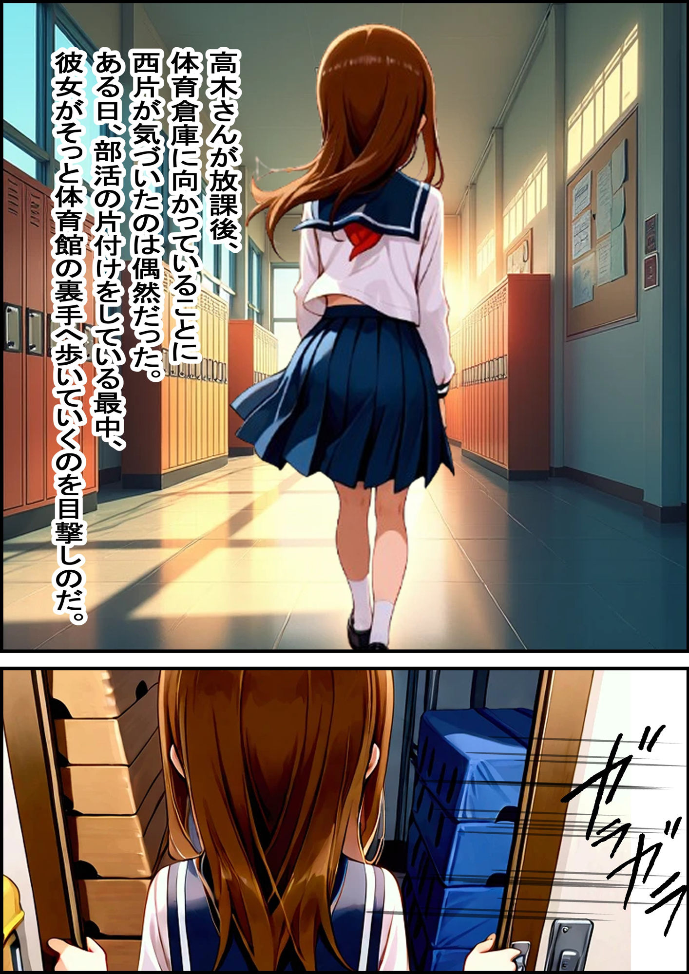 体育倉庫でデカチンマッチョにNTRされちゃう高木さん - サンプル画像 1