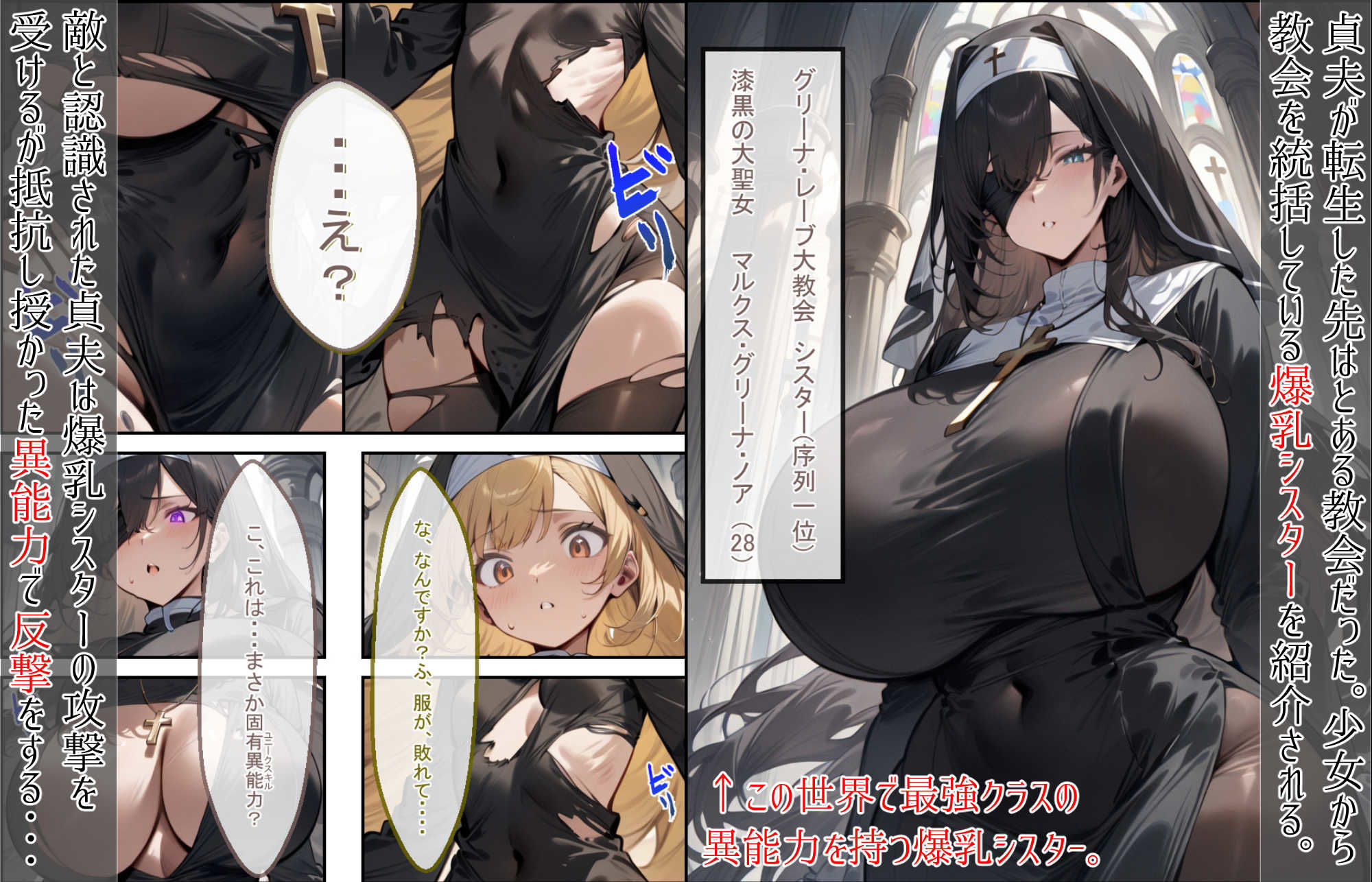 異世界転生した童貞おじさんは童貞の神から最強の催●能力を授かり出会った女達を奴●にする伝説 シスター編 - サンプル画像 2