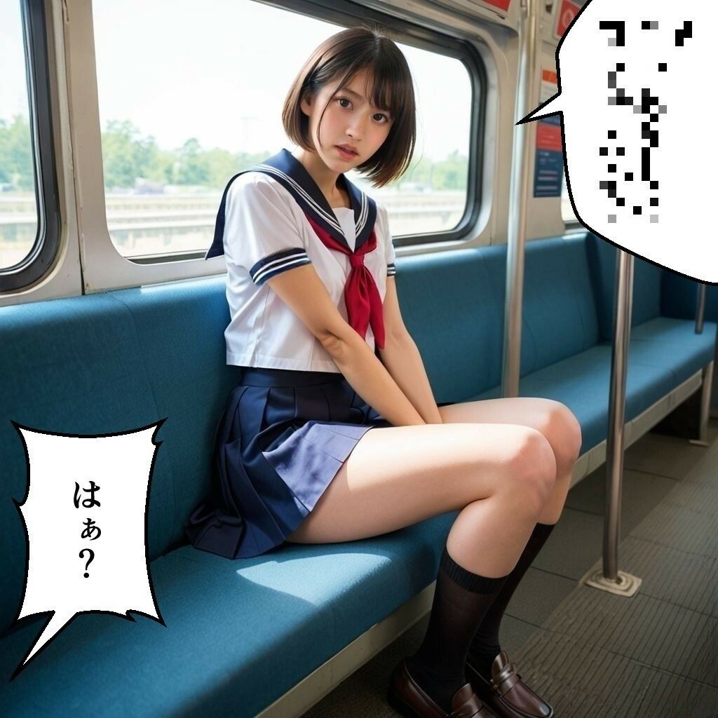 電車で痴女JKに出会った日【セリフ付きコミック画像集】 - サンプル画像 2