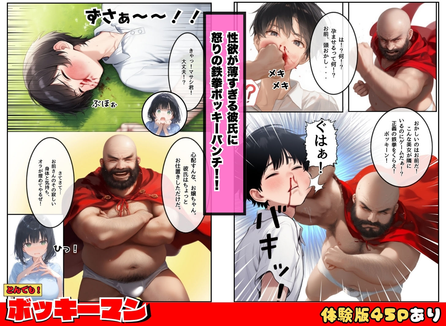 とんでも！ボッキーマン。〜彼氏の前で彼女を寝取ってボッキー！の巻〜 - サンプル画像 5