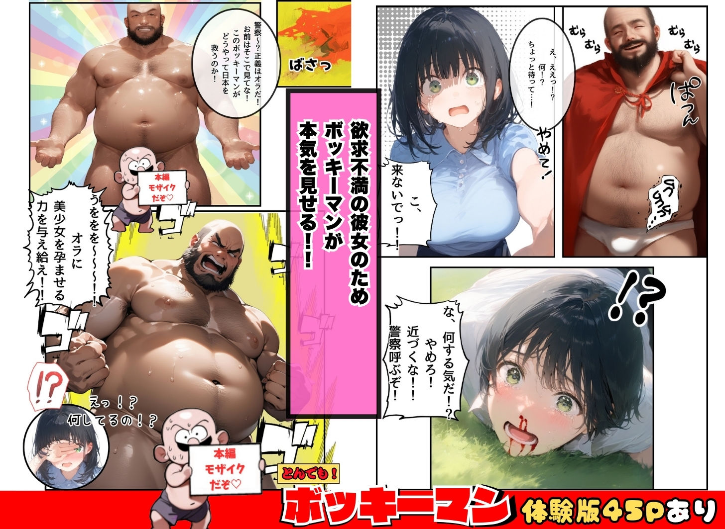 とんでも！ボッキーマン。〜彼氏の前で彼女を寝取ってボッキー！の巻〜 - サンプル画像 6