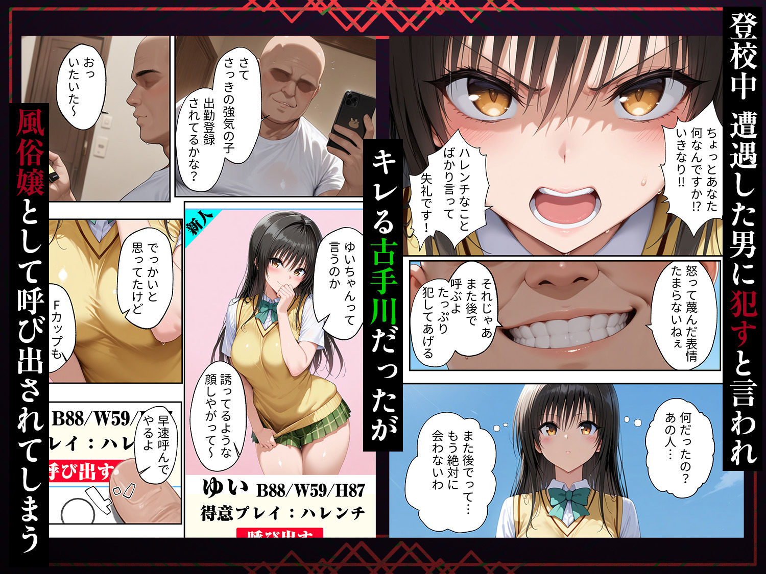 目が合っただけで風俗嬢にできるチート能力で古手川とモモを僕専用精液タンクにしてやった - サンプル画像 2