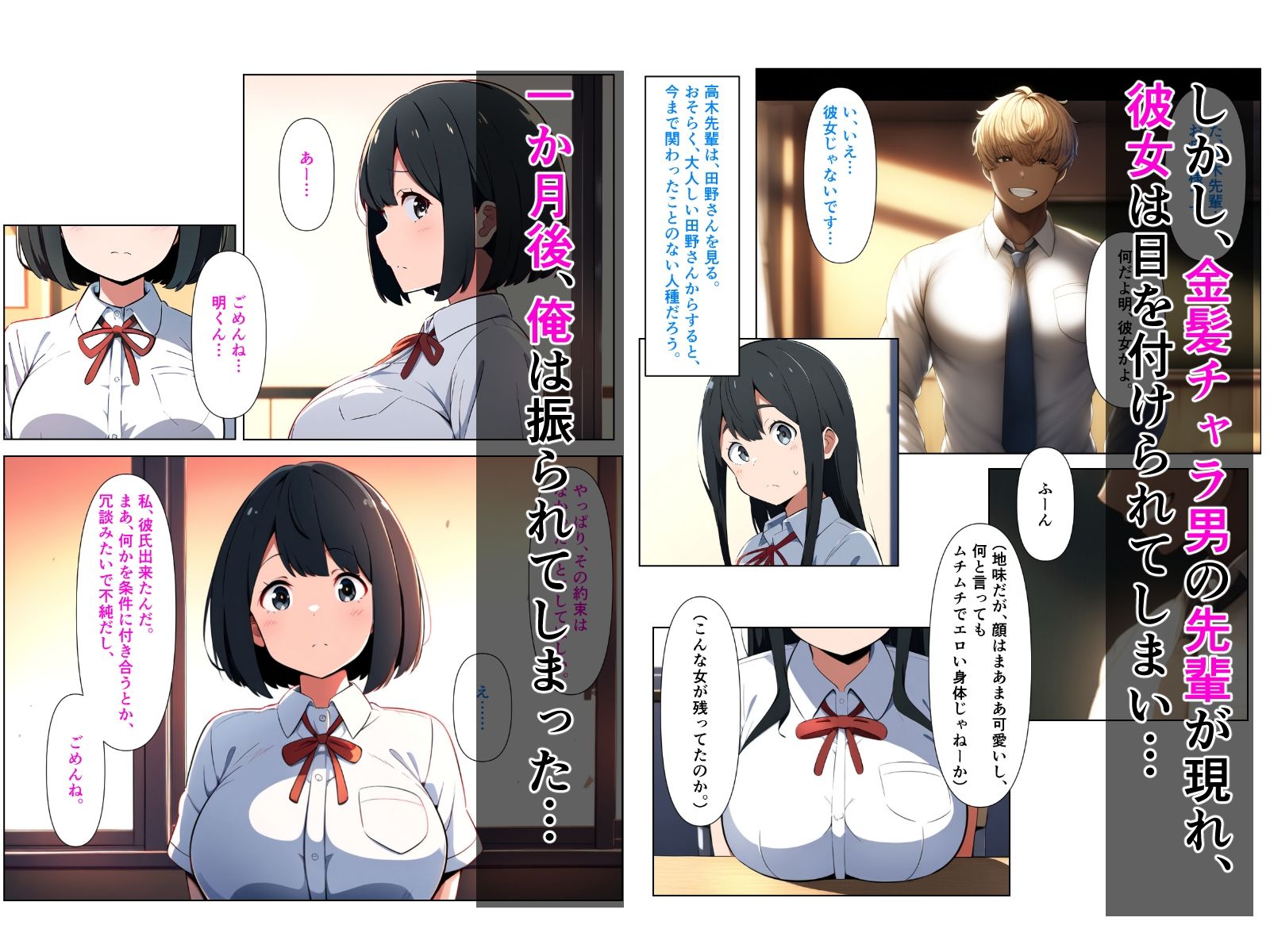 黒髪陰キャの幼馴染をチャラ男先輩に寝取られる話 - サンプル画像 3