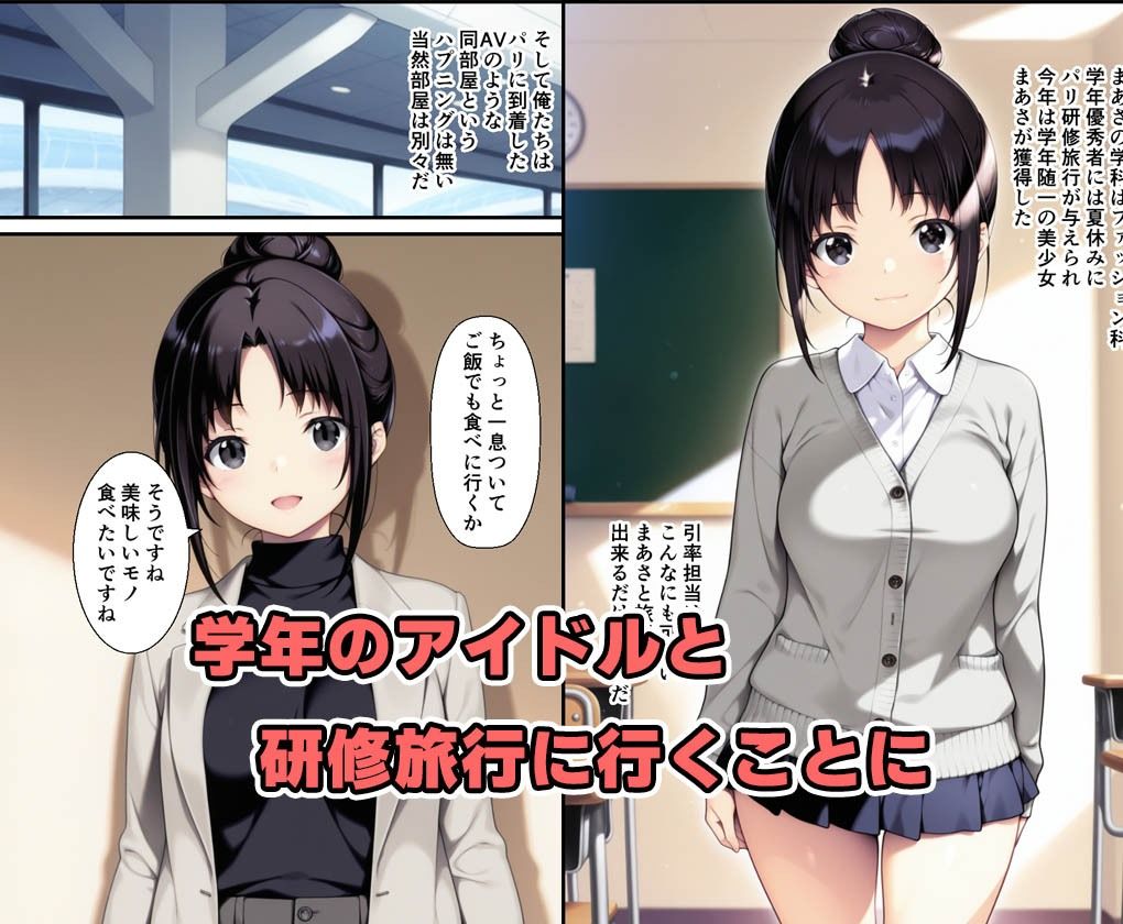 学年のアイドルと研修旅行でセックス三昧で中出しでした話 - サンプル画像 1
