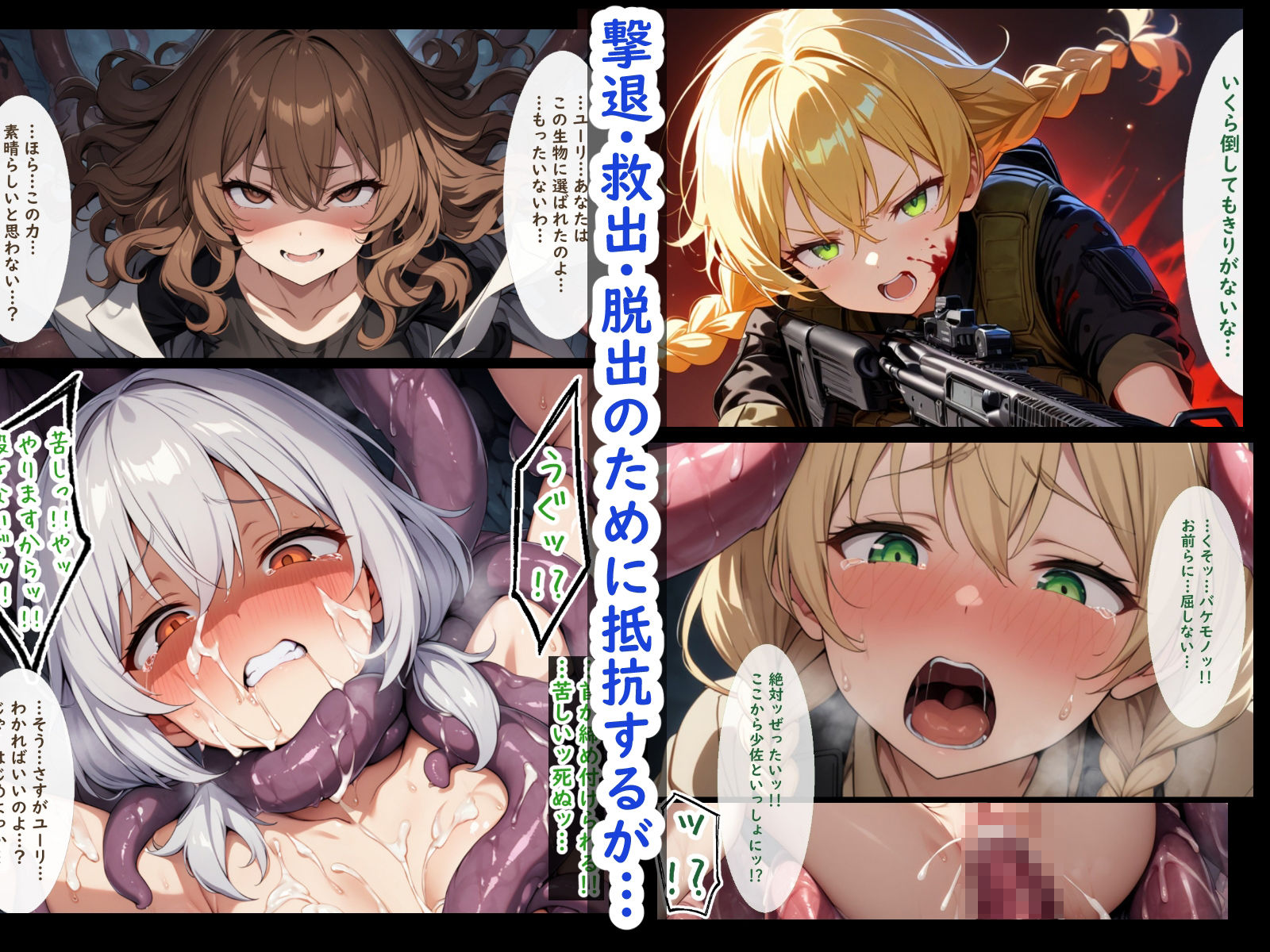 武装少女が触手に襲われたりふたなりになったりする話 - サンプル画像 4