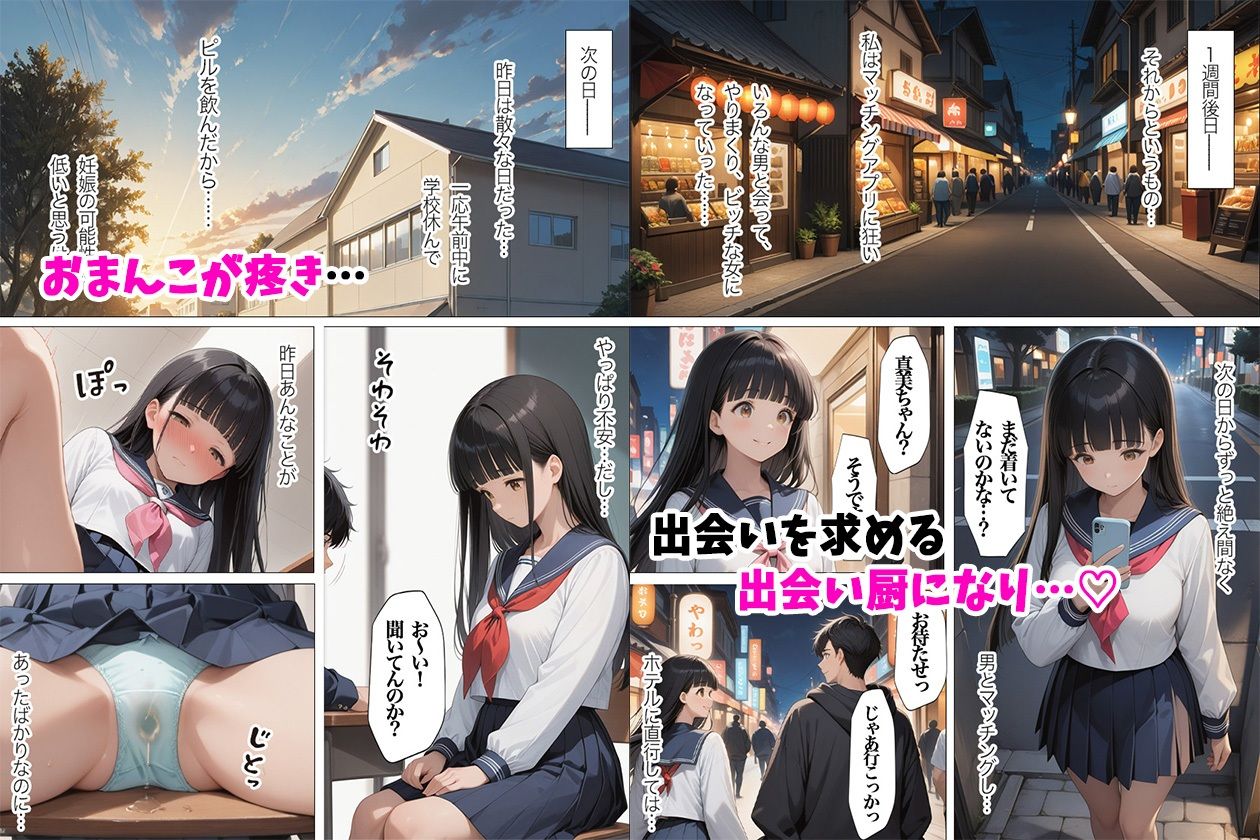 中出し懇願朝まで種付けプレス マッチングアプリに沼るガチイキ女子校生 - サンプル画像 9