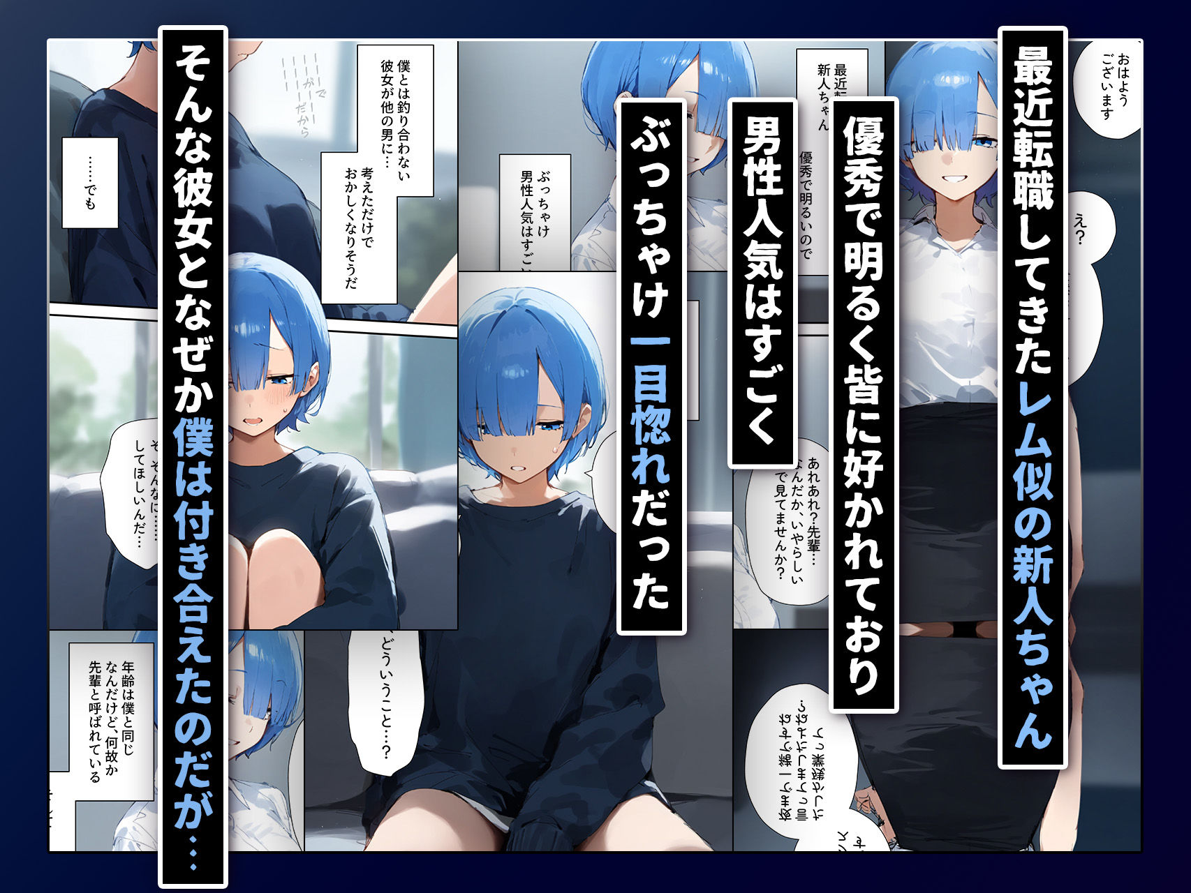 レム似の新人ちゃん、寝取らせしたら後悔しかないので死に戻りしたい - サンプル画像 1