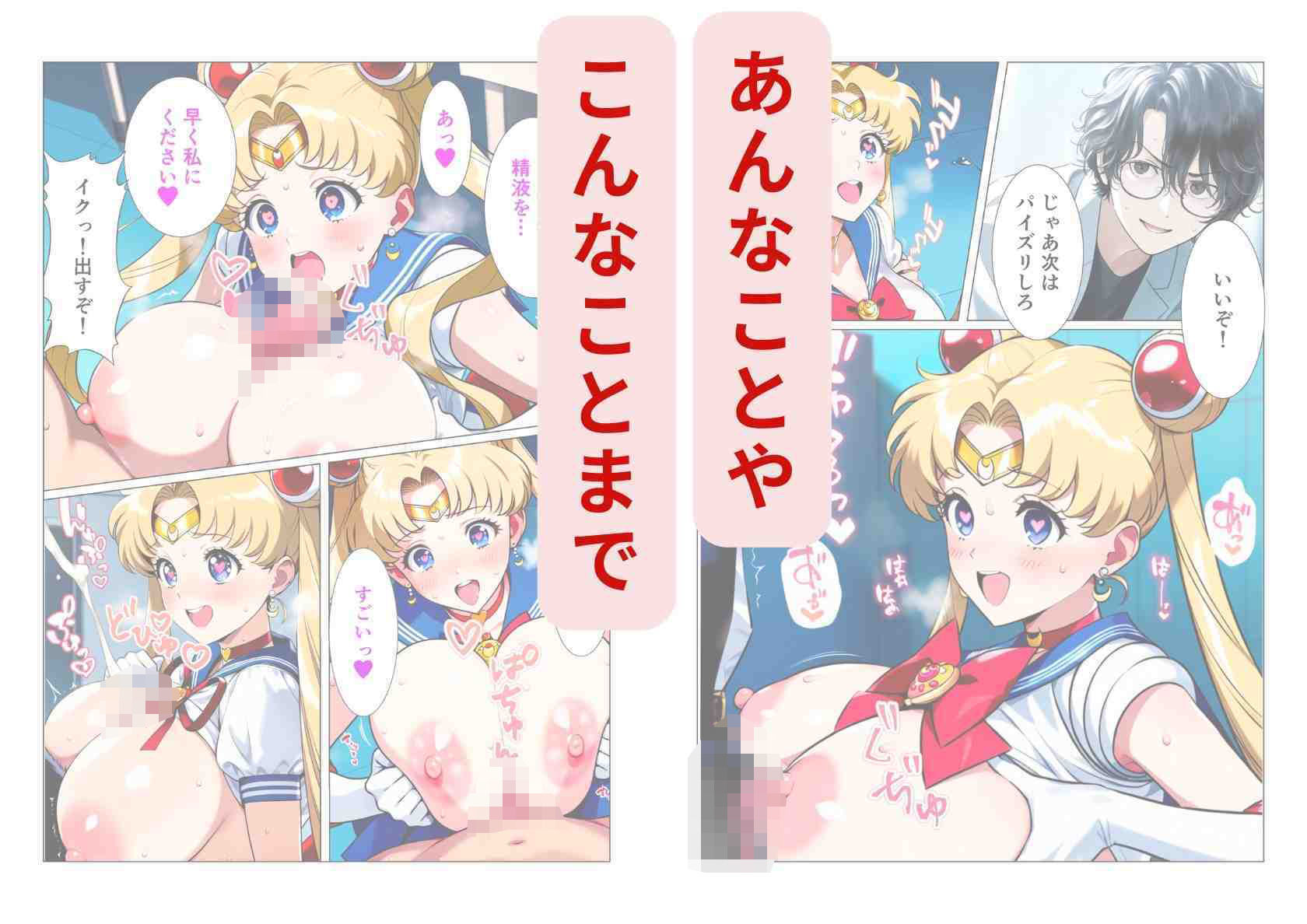 催淫魔法でセーラー戦士3人をアヘ堕ちさせる話 - サンプル画像 4