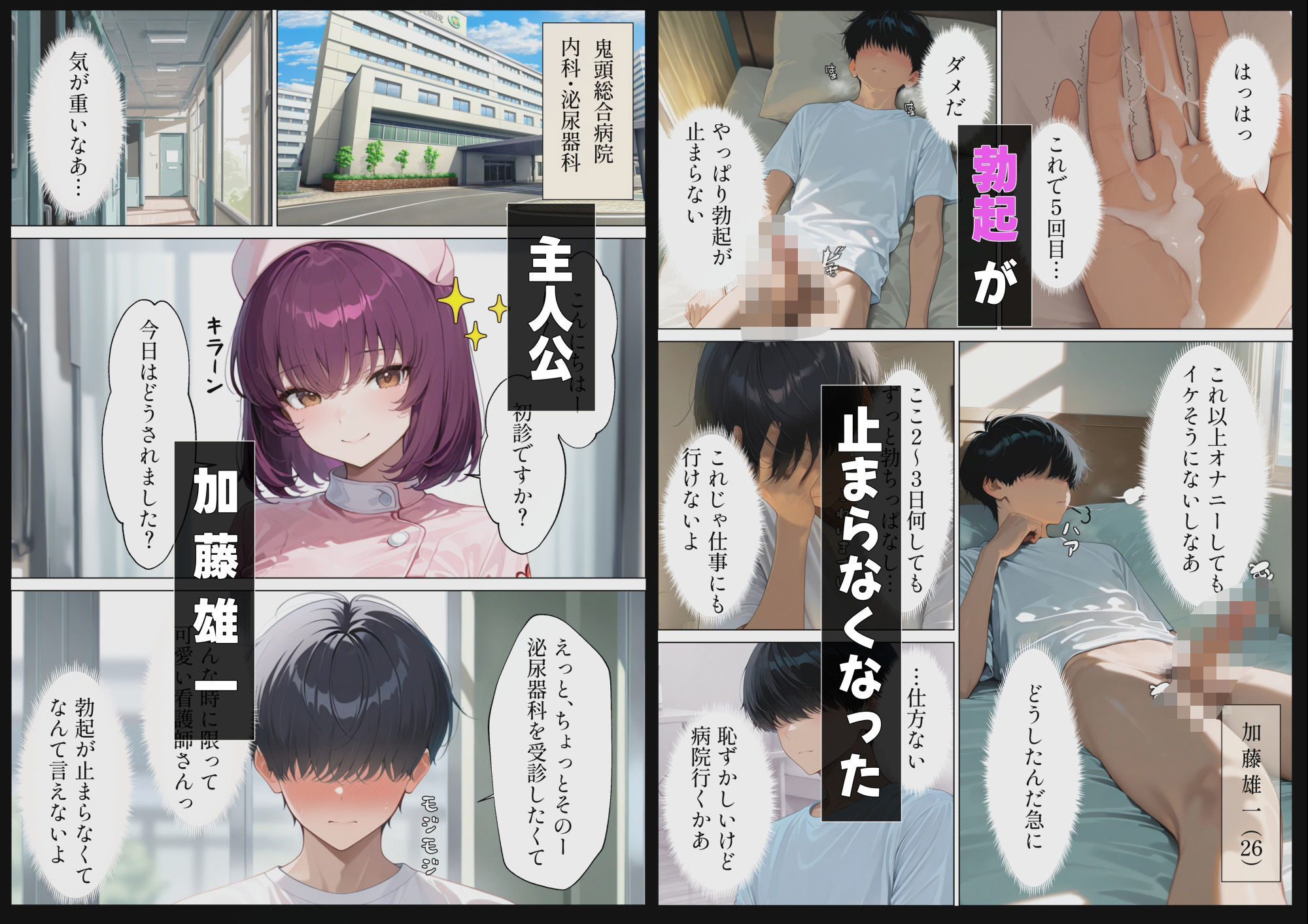 勃起が止まらないので病院に行ったら女医に拉致されて肉バイブとして使われた話 - サンプル画像 1