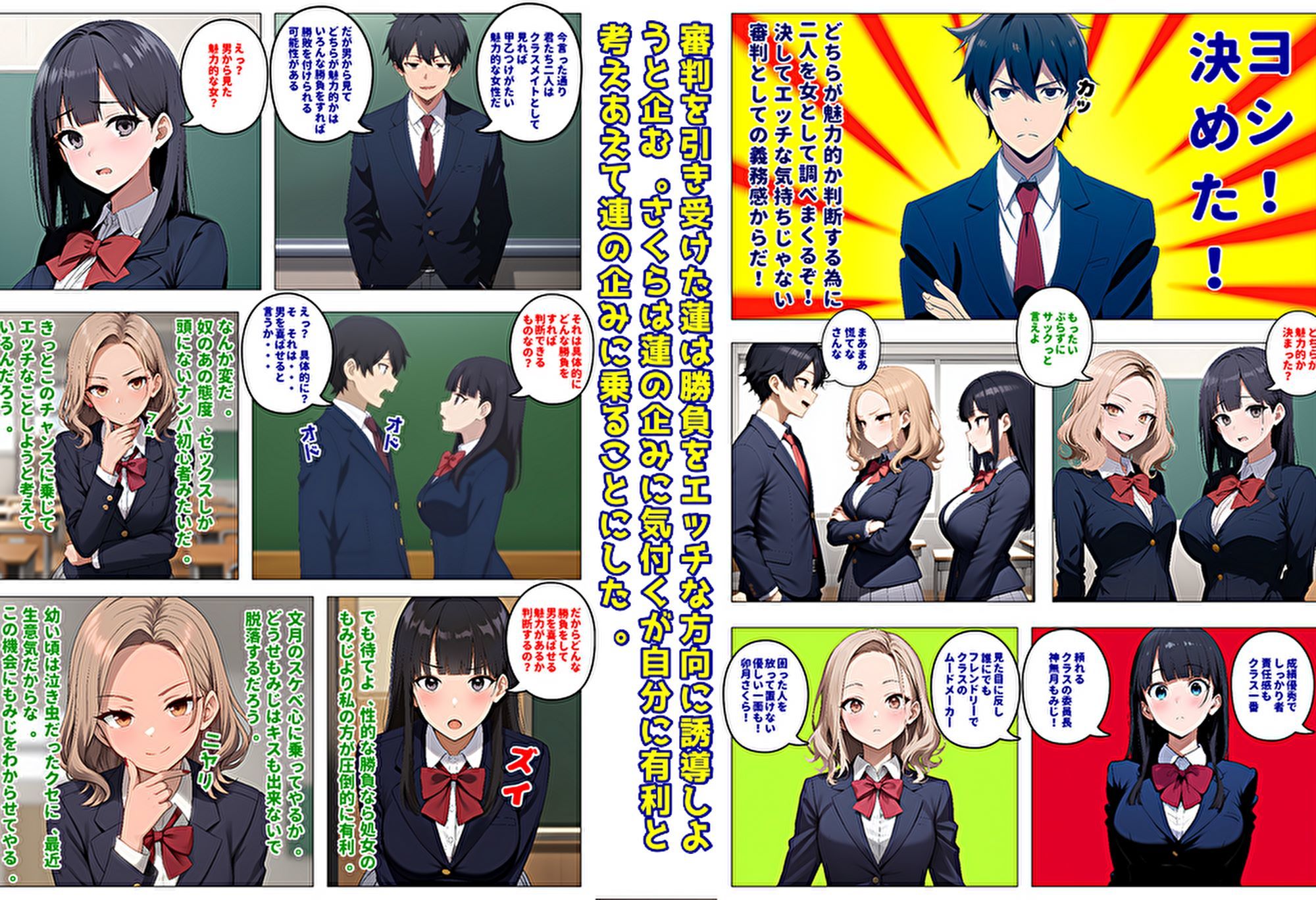 【メッチャエロい作品なので新作セールします】委員長とギャルがセックス勝負を始めたんだが俺が審判をする事になった話 - サンプル画像 2