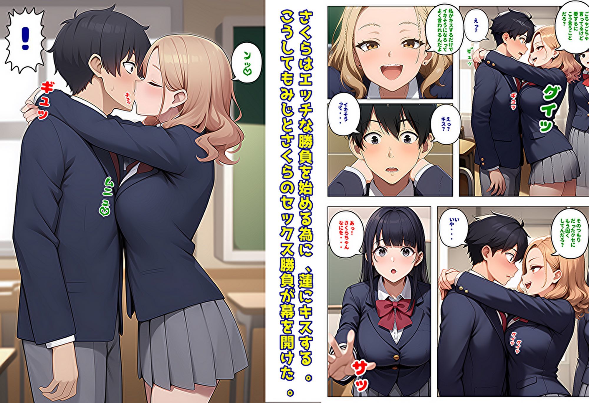 【メッチャエロい作品なので新作セールします】委員長とギャルがセックス勝負を始めたんだが俺が審判をする事になった話 - サンプル画像 3